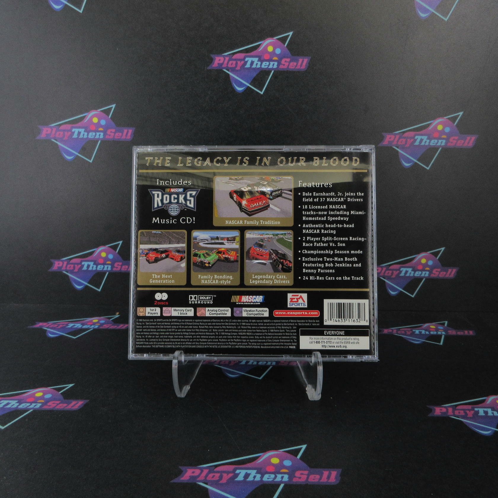 Nascar 99 Legacy Collector's Edition PS1 PlayStation 1 MD/DD + Reg Card CIB - Very Good