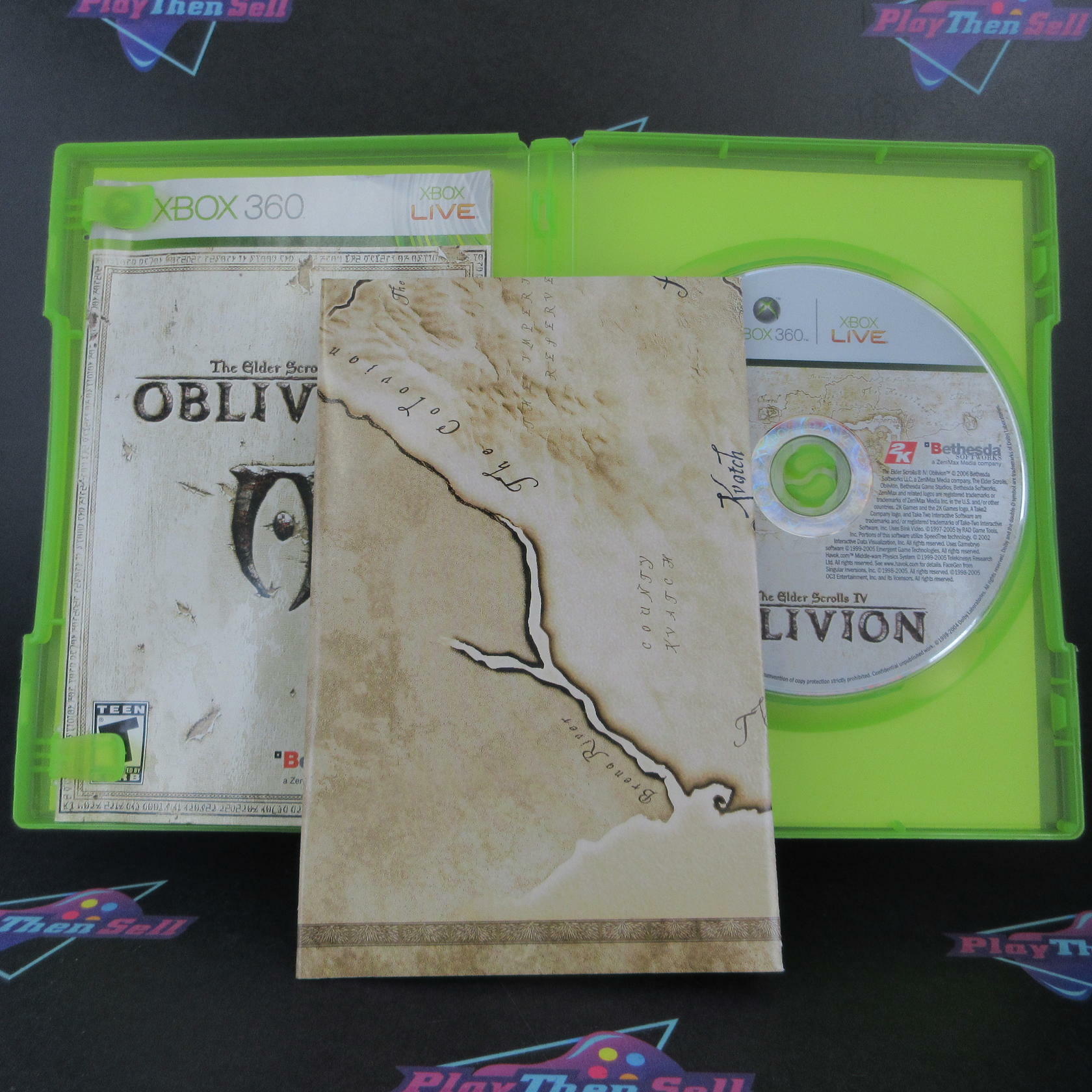 Elder Scrolls IV Oblivion - Xbox 360 + Map - Complete - Excellent