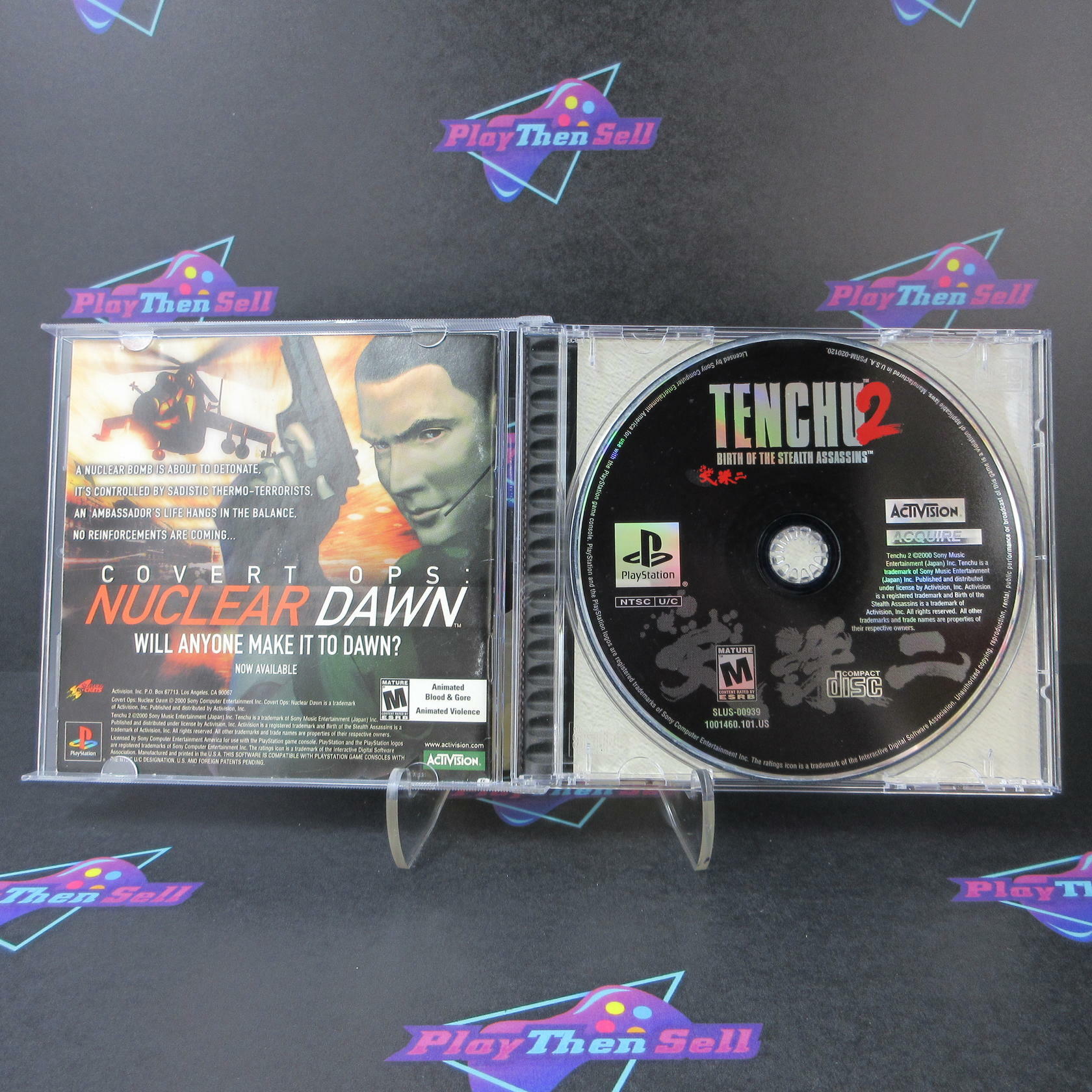 Tenchu 2 PS1 PlayStation 1 Black Label + Reg Card - Like New