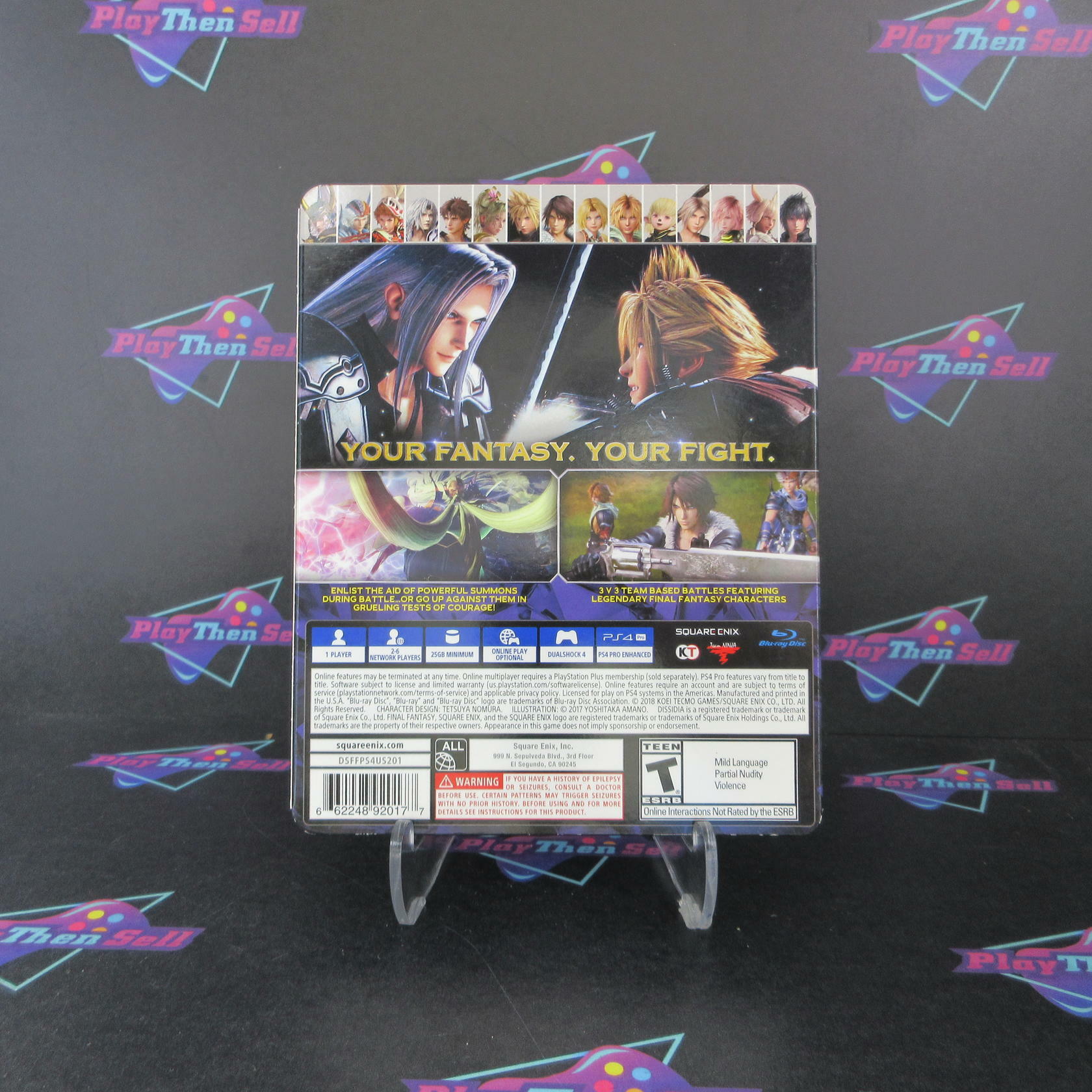 Dissidia Final Fantasy NT Steelbook Brawler Edition PS4 PlayStation 4 + Card - Like New
