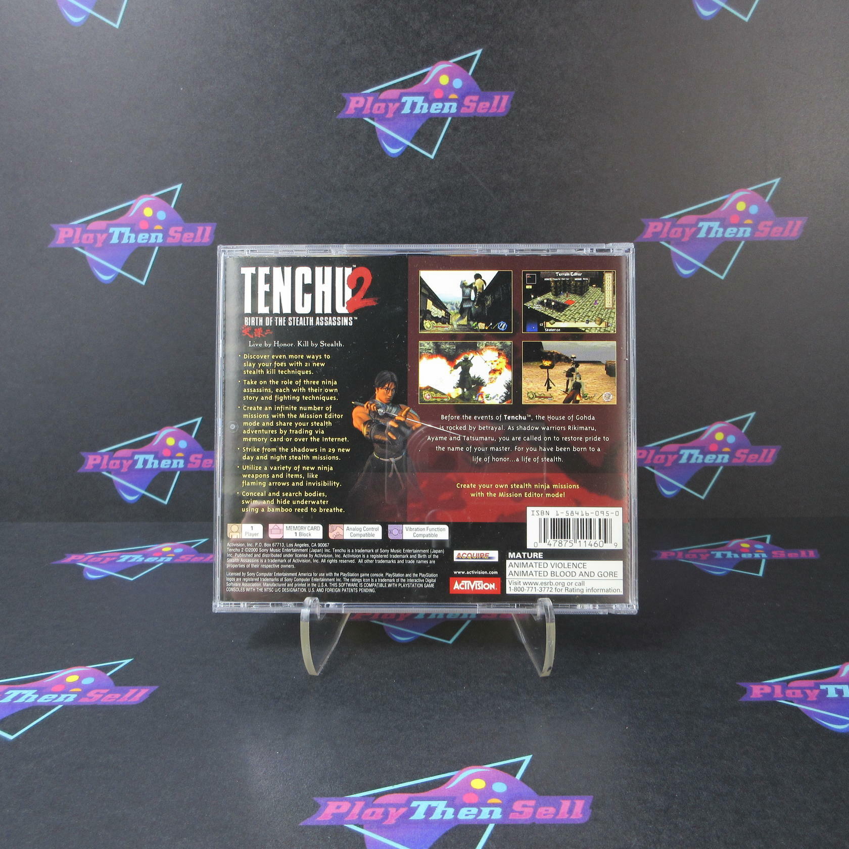 Tenchu 2 PS1 PlayStation 1 Black Label + Reg Card - Like New