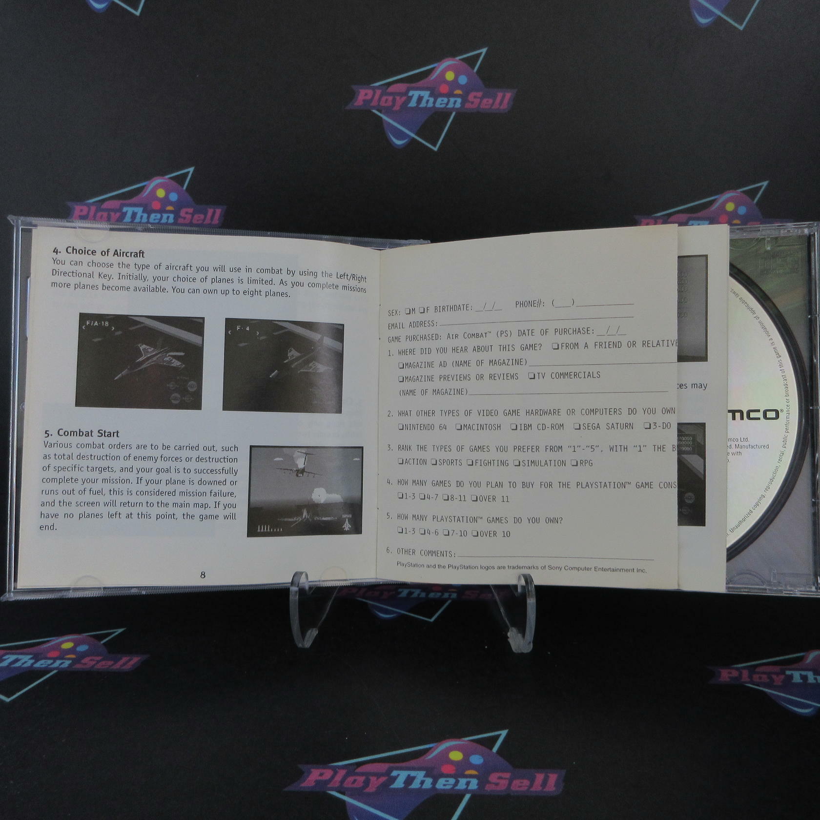 Air Combat GH PS1 PlayStation 1 MD + Reg Card Complete CIB - Very Good