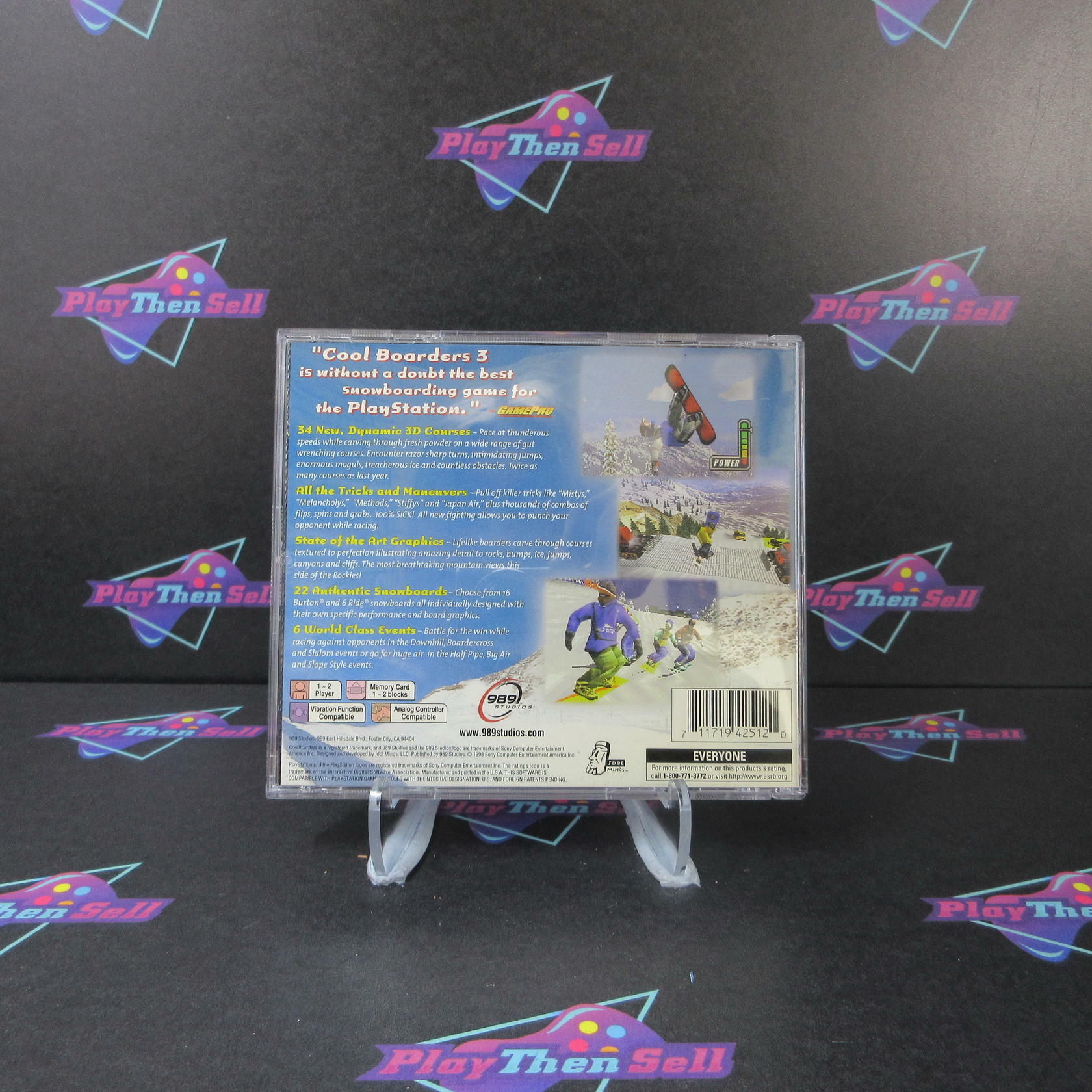 Cool Boarders 3 PS1 PlayStation 1 MD + Reg Card Complete CIB - Very Good