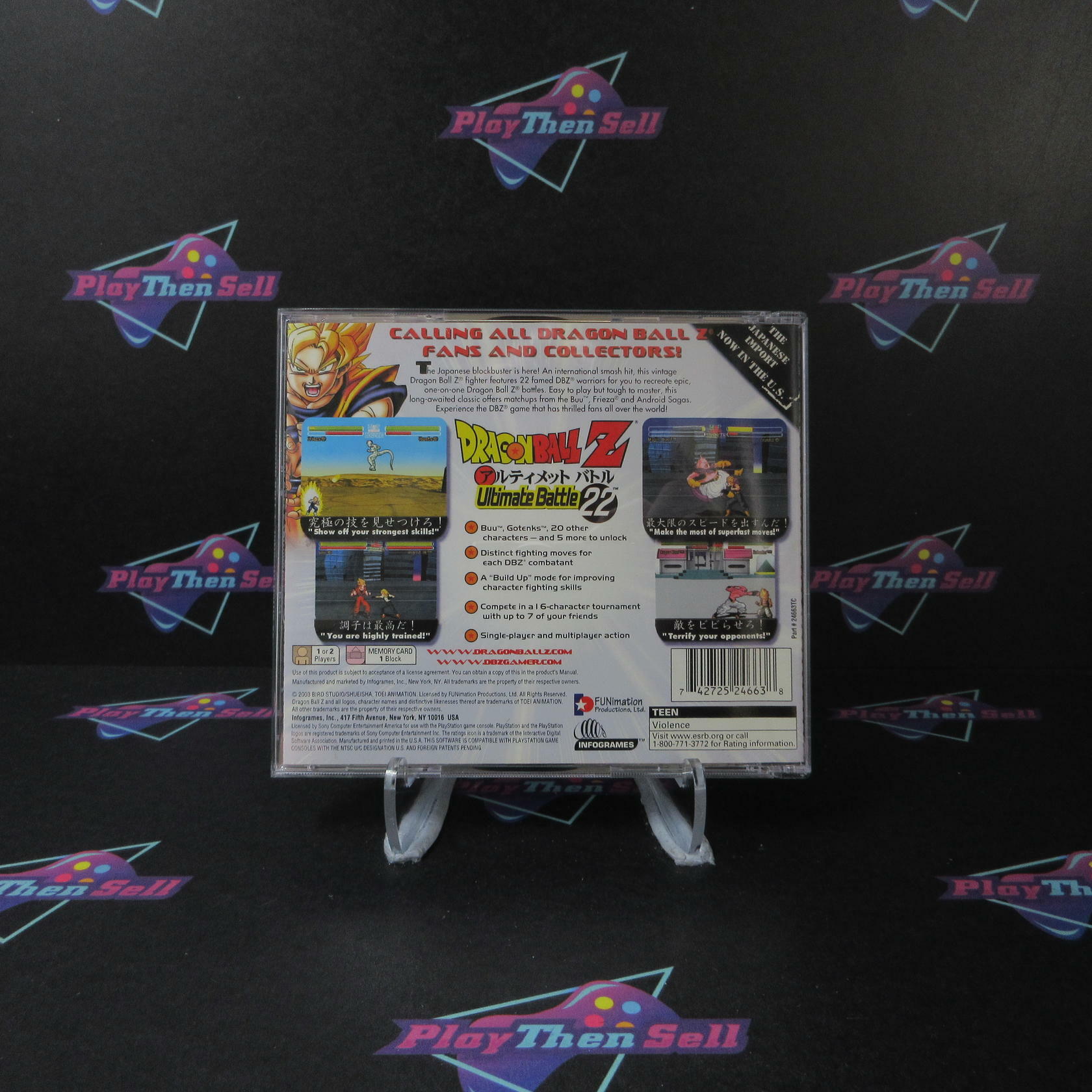 Dragon Ball Z Ultimate Battle 22 PS1 PlayStation 1 MD Complete CIB - Very Good