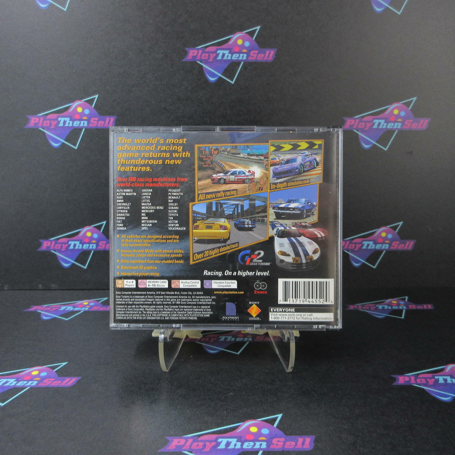 Gran Turismo 2 PS1 PlayStation 1 + Reg Card - Like New