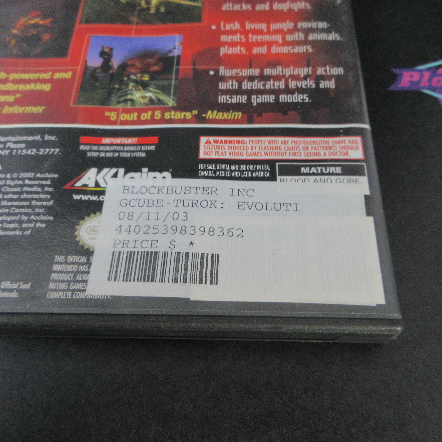 Turok Evolution Nintendo GameCube AD/NM - Very Good