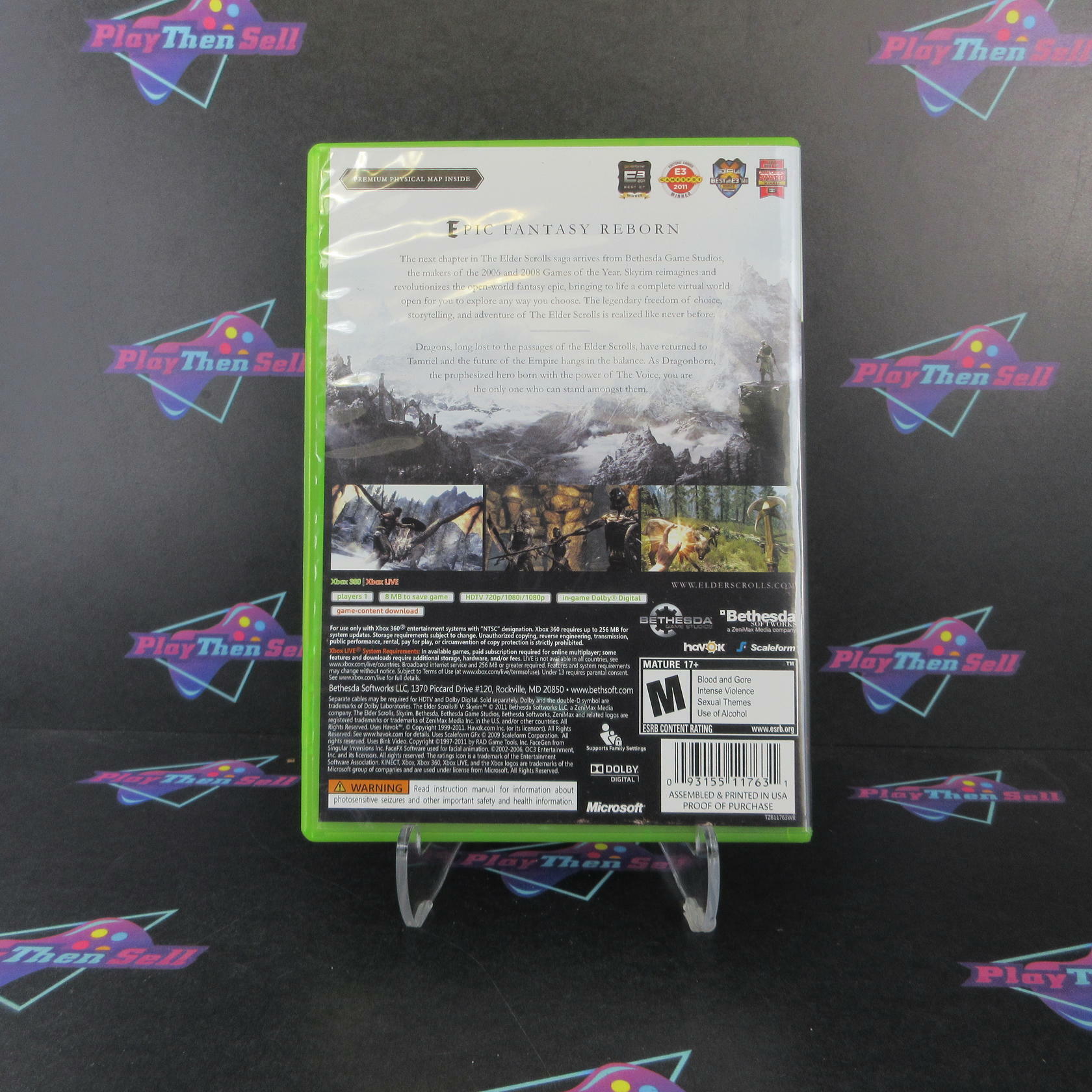 The Elder Scrolls V Skyrim Xbox 360 + Map Complete - Excellent