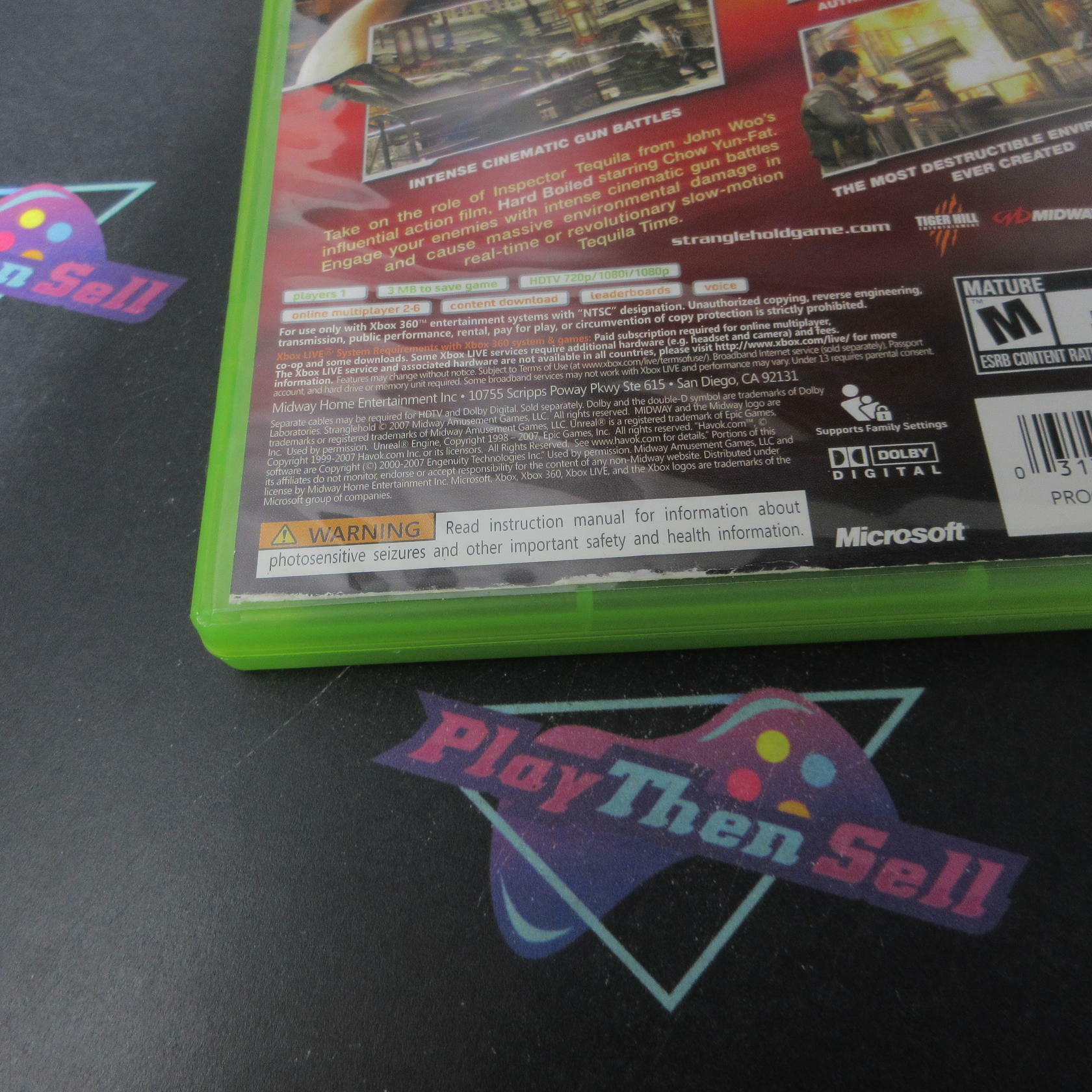 Stranglehold Xbox 360 AD + Bonus Disc Complete CIB - Very Good