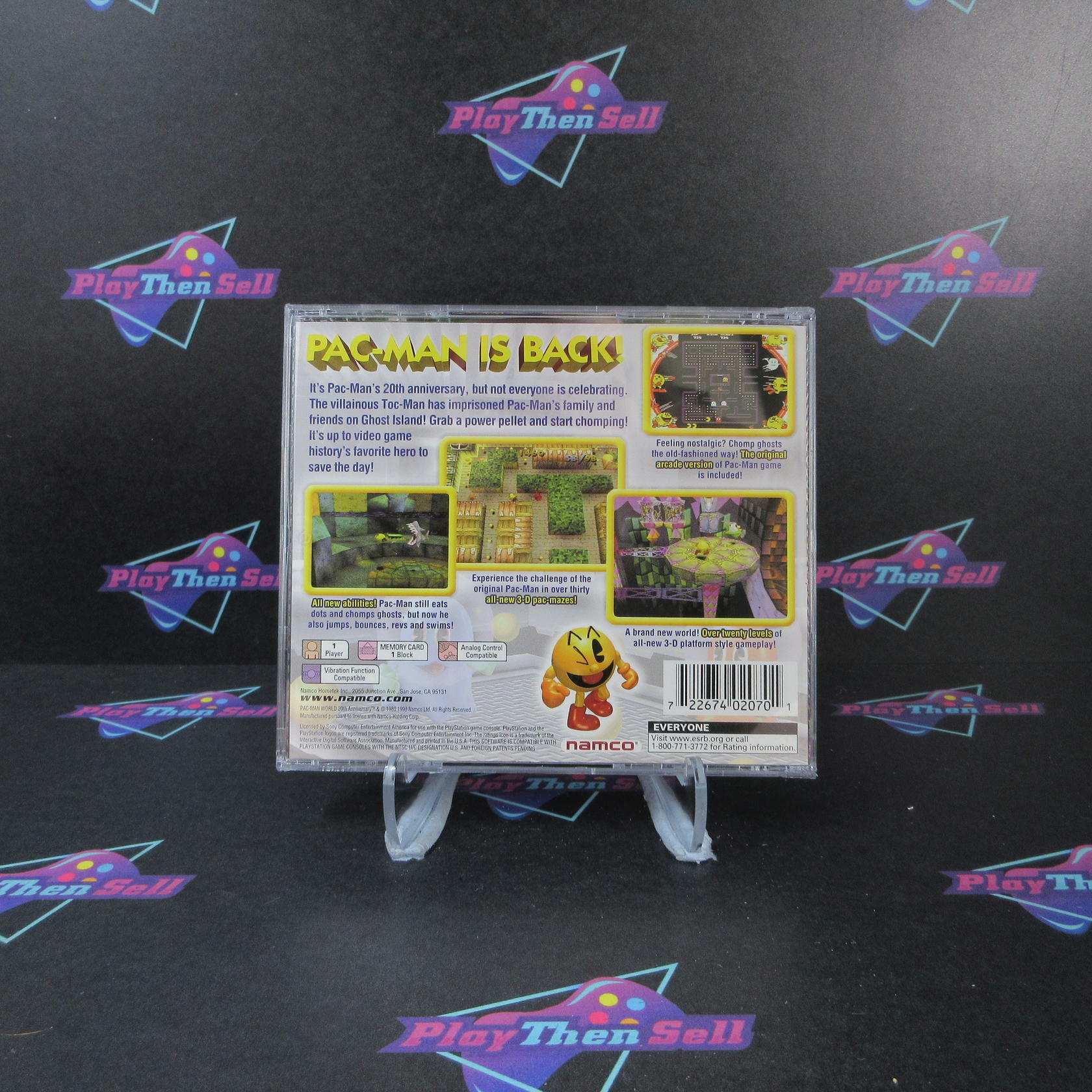 Pac-Man World + Reg Card PS1 PlayStation 1 MD Complete CIB - Very Good