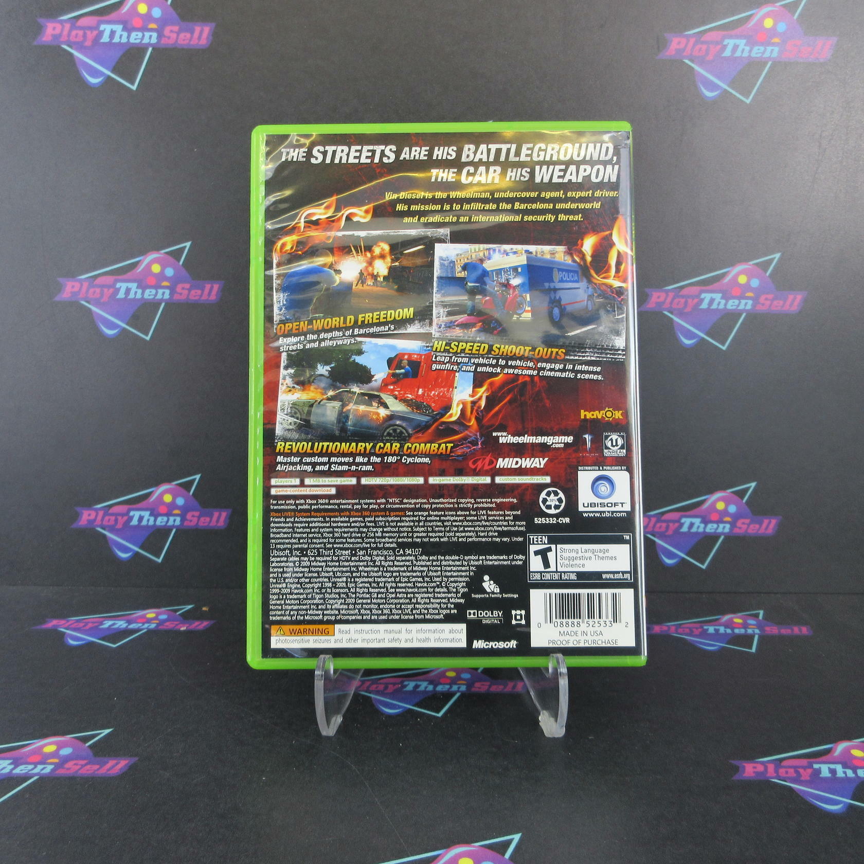 Vin Diesel Wheelman Xbox 360 AD Complete CIB - Very Good