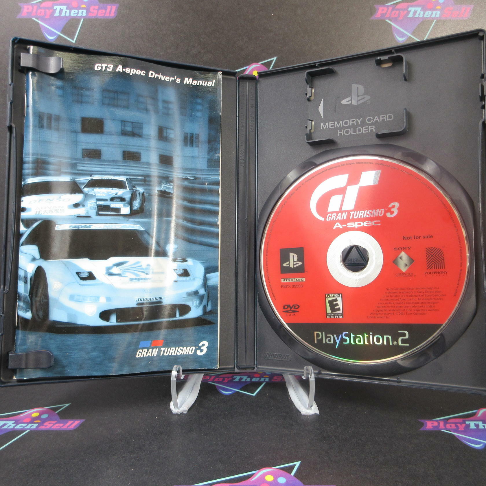 Gran Turismo 3 A-spec Red Cover PS2 PlayStation 2 AD/MD/DD Complete CIB - Very Good