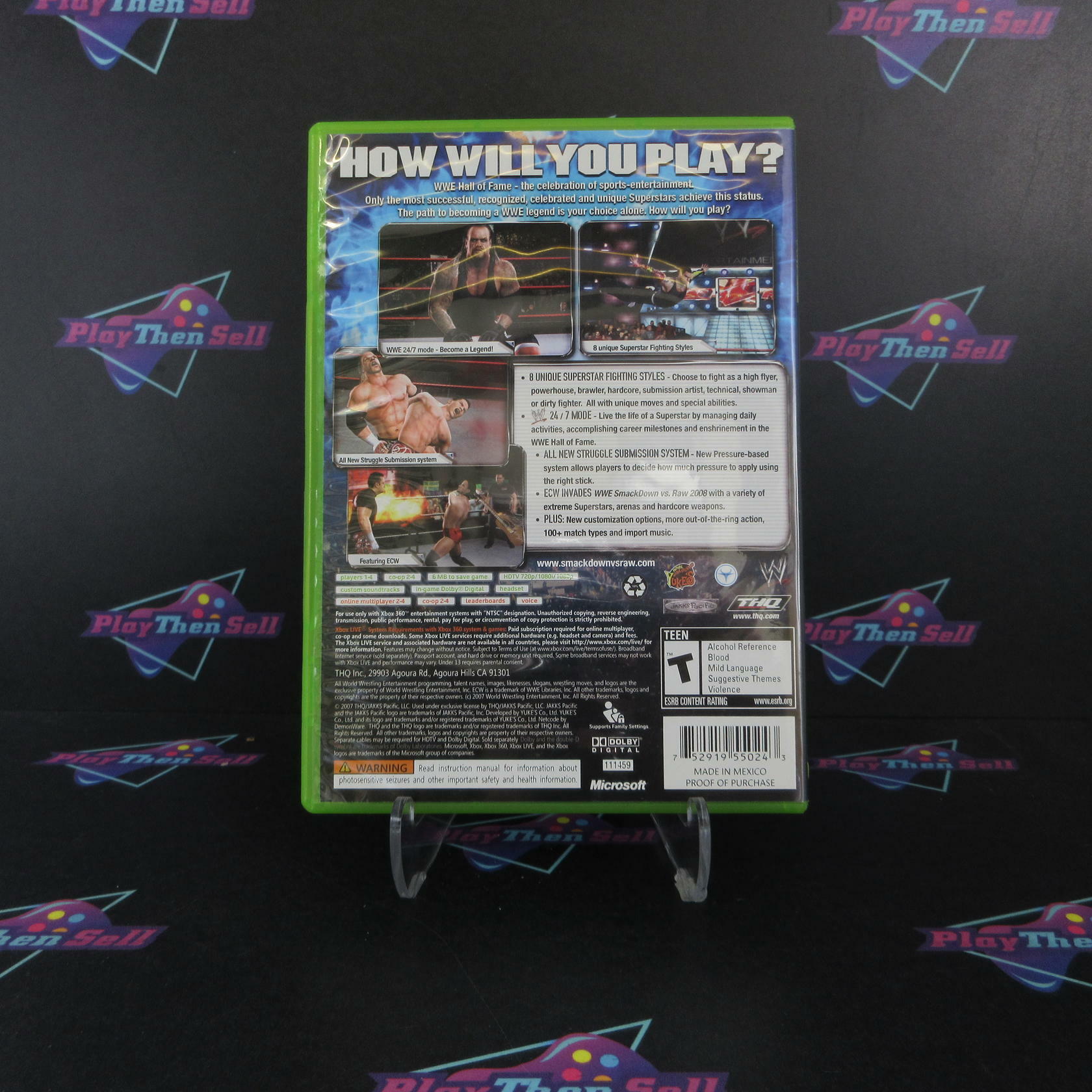 WWE SmackDown vs. Raw 2008 Xbox 360 Complete - Excellent