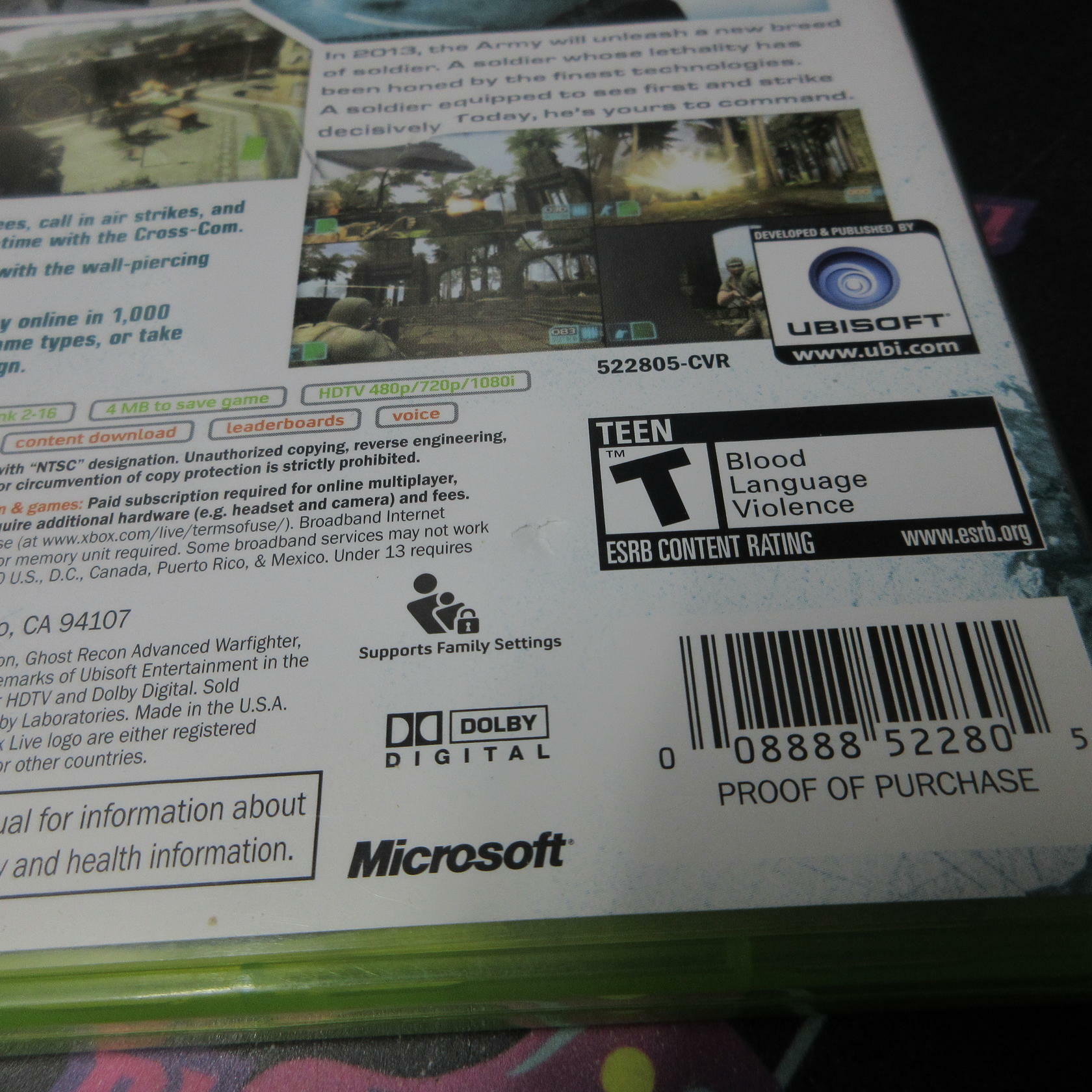 Tom Clancy's Ghost Recon Advanced Warfighter Xbox 360 Complete - Very Good