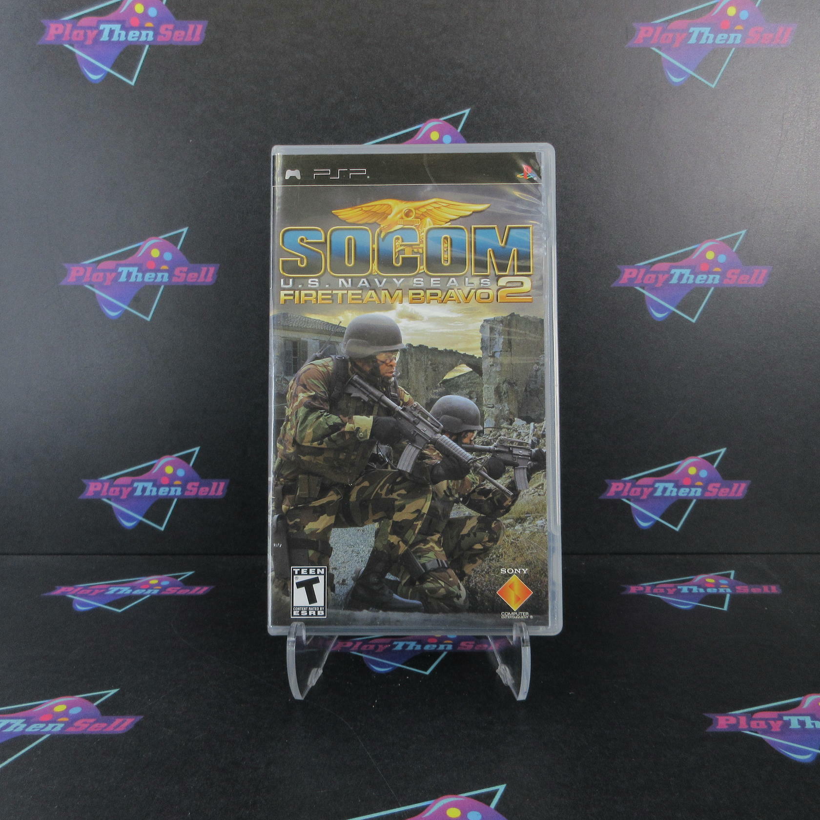 SOCOM U.S. Navy Seals Fireteam Bravo 2 Sony PSP Clear UMD + Reg Card - Excellent