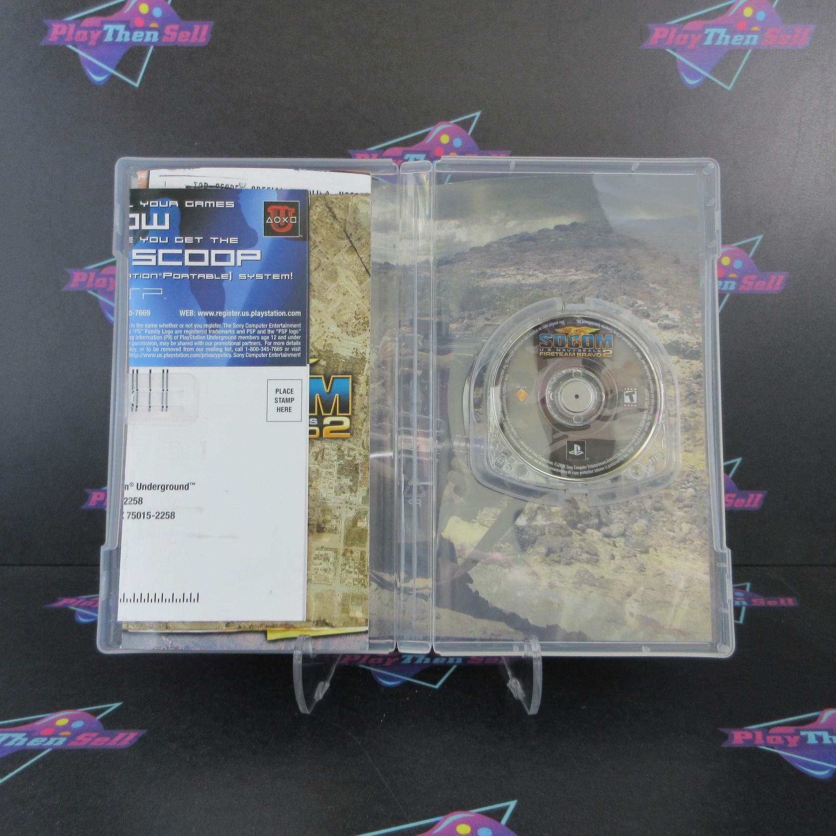 SOCOM U.S. Navy Seals Fireteam Bravo 2 Sony PSP Clear UMD + Reg Card - Excellent