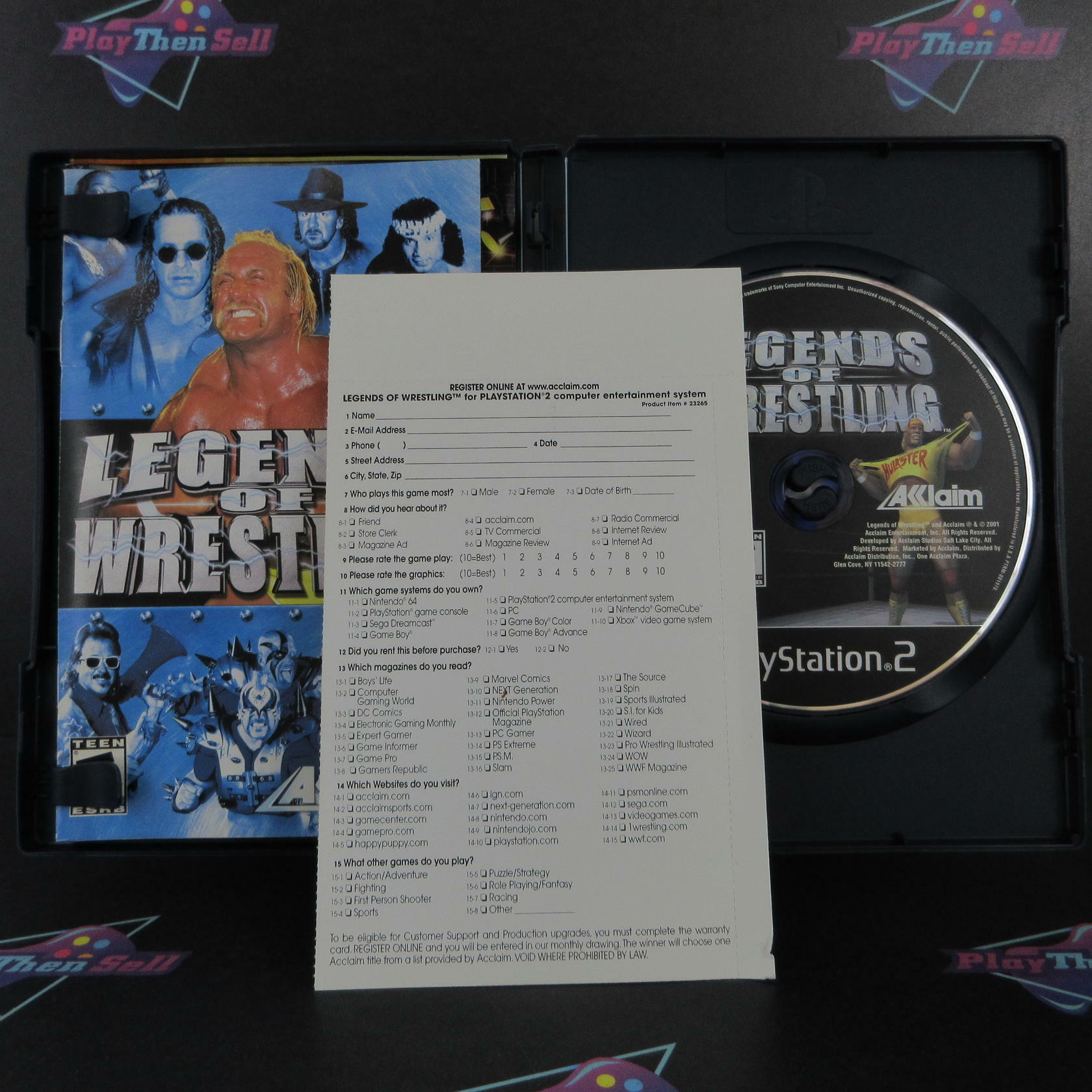 Legends of Wrestling PS2 PlayStation 2 + Reg Card Complete - Excellent