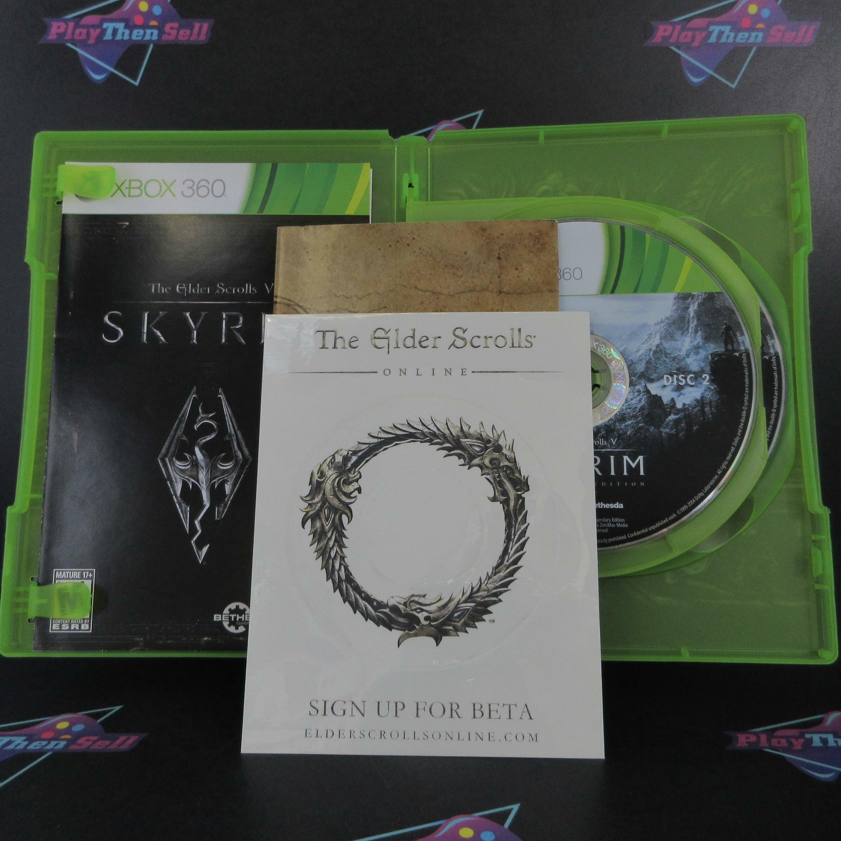 The Elder Scrolls V Skyrim Legendary Edition Xbox 360 + Map/Sticker CIB - Excellent