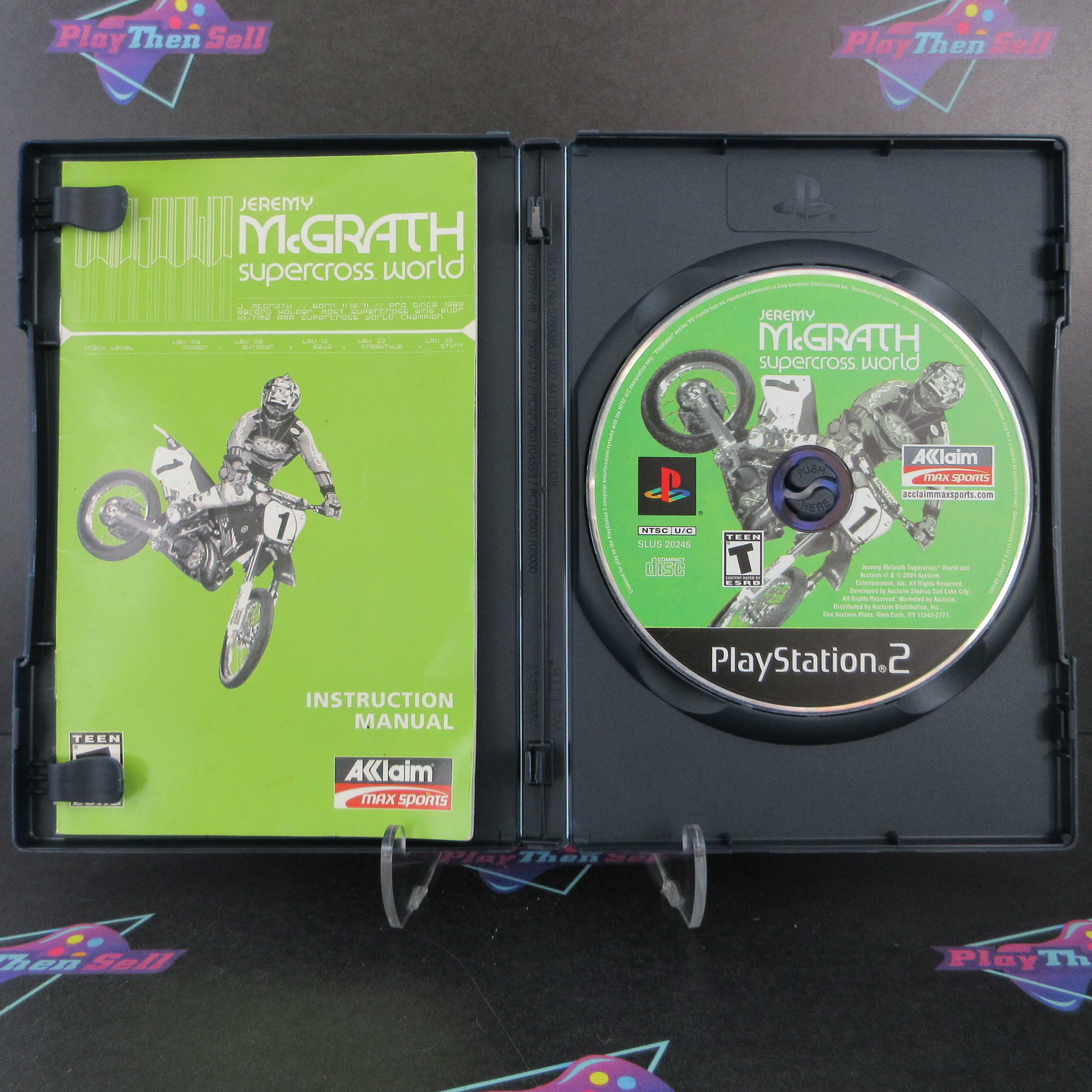 Jeremy McGrath's Supercross World PS2 PlayStation 2 AD + Reg Card Complete CIB - Very Good