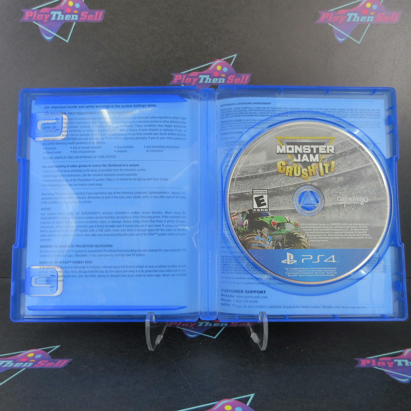 Monster Jam Crush It PS4 PlayStation 4 DD Complete CIB - Very Good