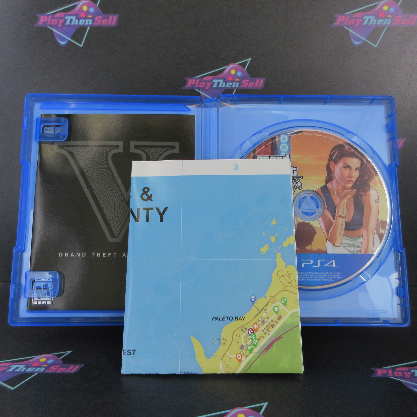 Grand Theft Auto V PS4 PlayStation 4 + Map Complete - Refurbished