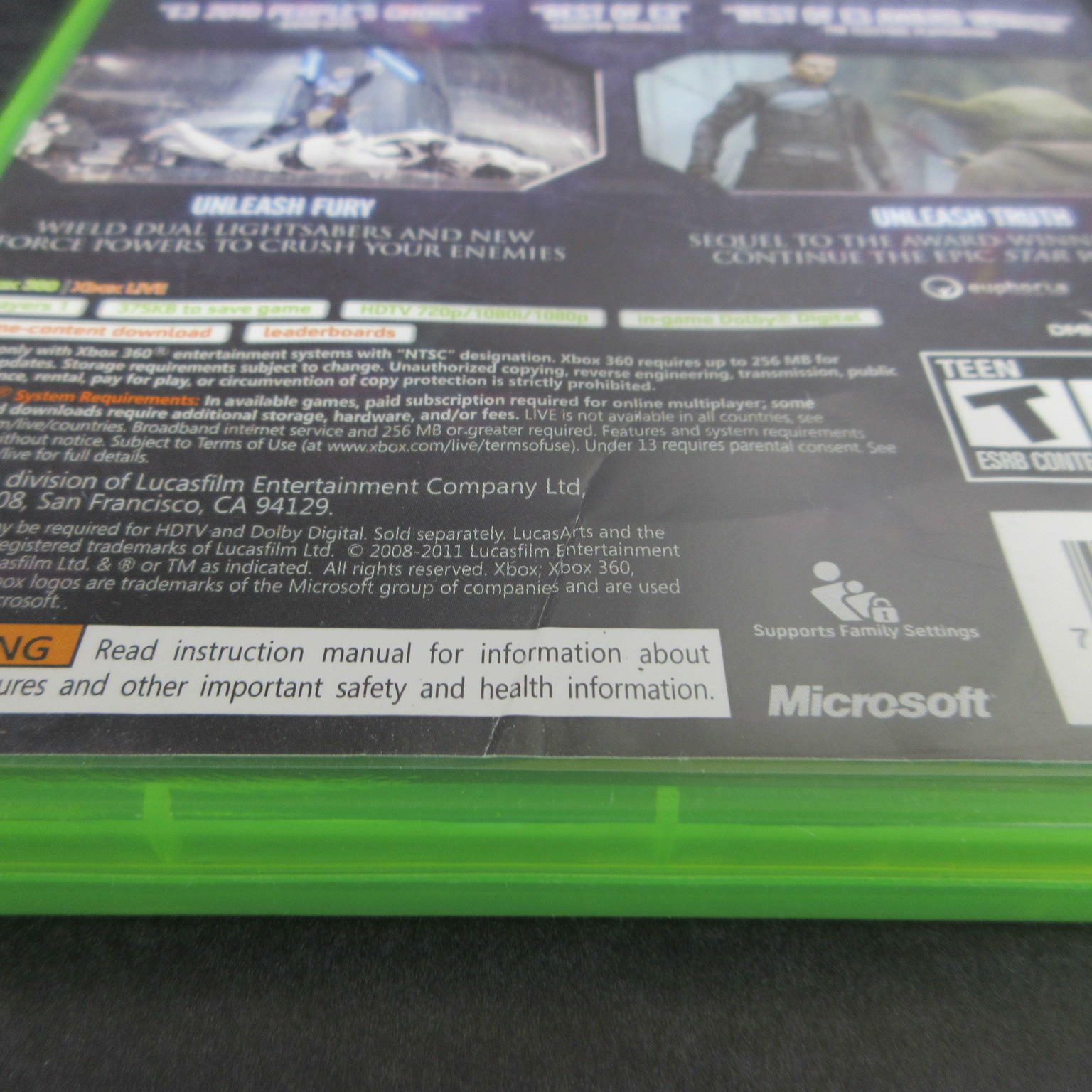 Star Wars The Force Unleashed II PH Xbox 360 AD Complete - Very Good