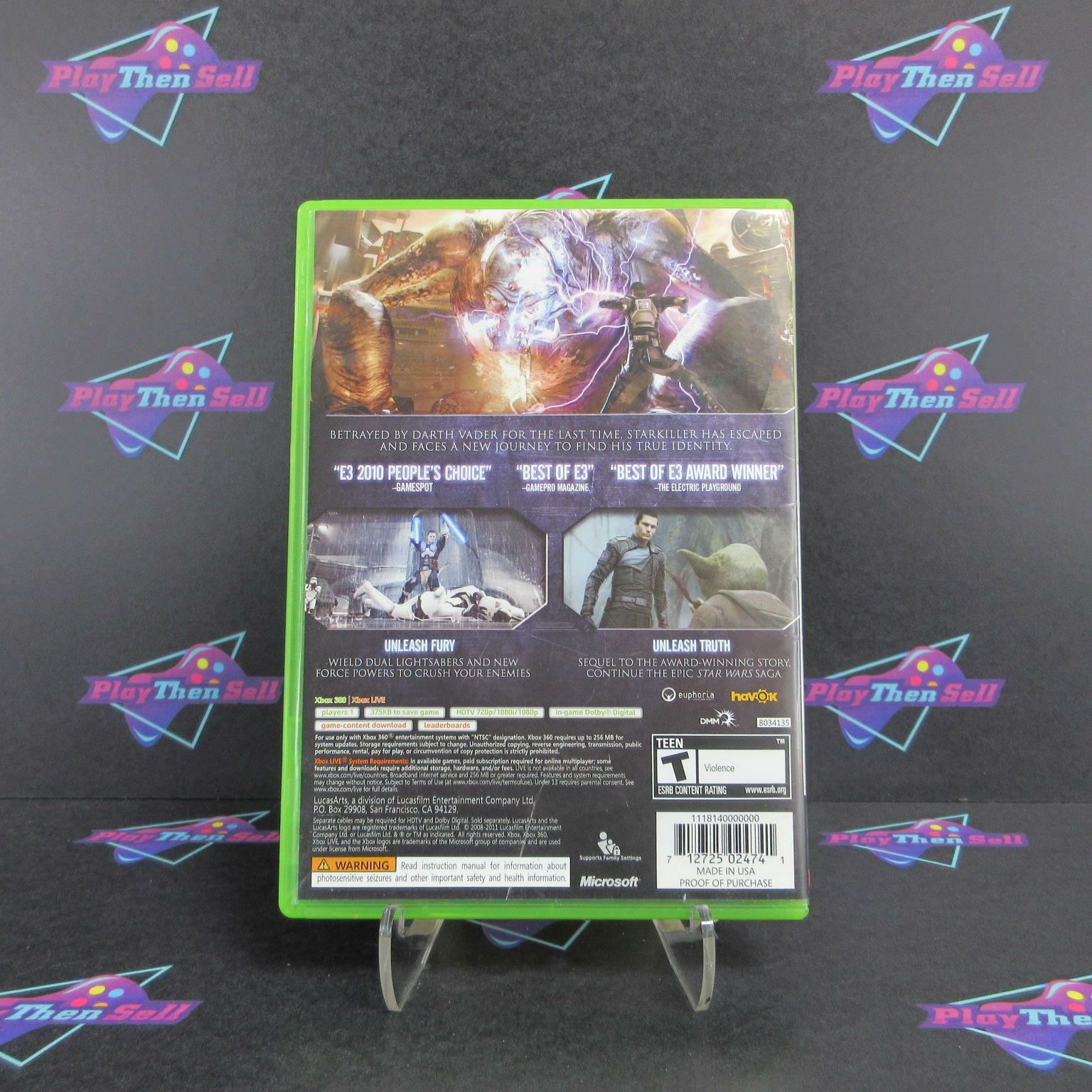 Star Wars The Force Unleashed II PH Xbox 360 AD Complete - Very Good