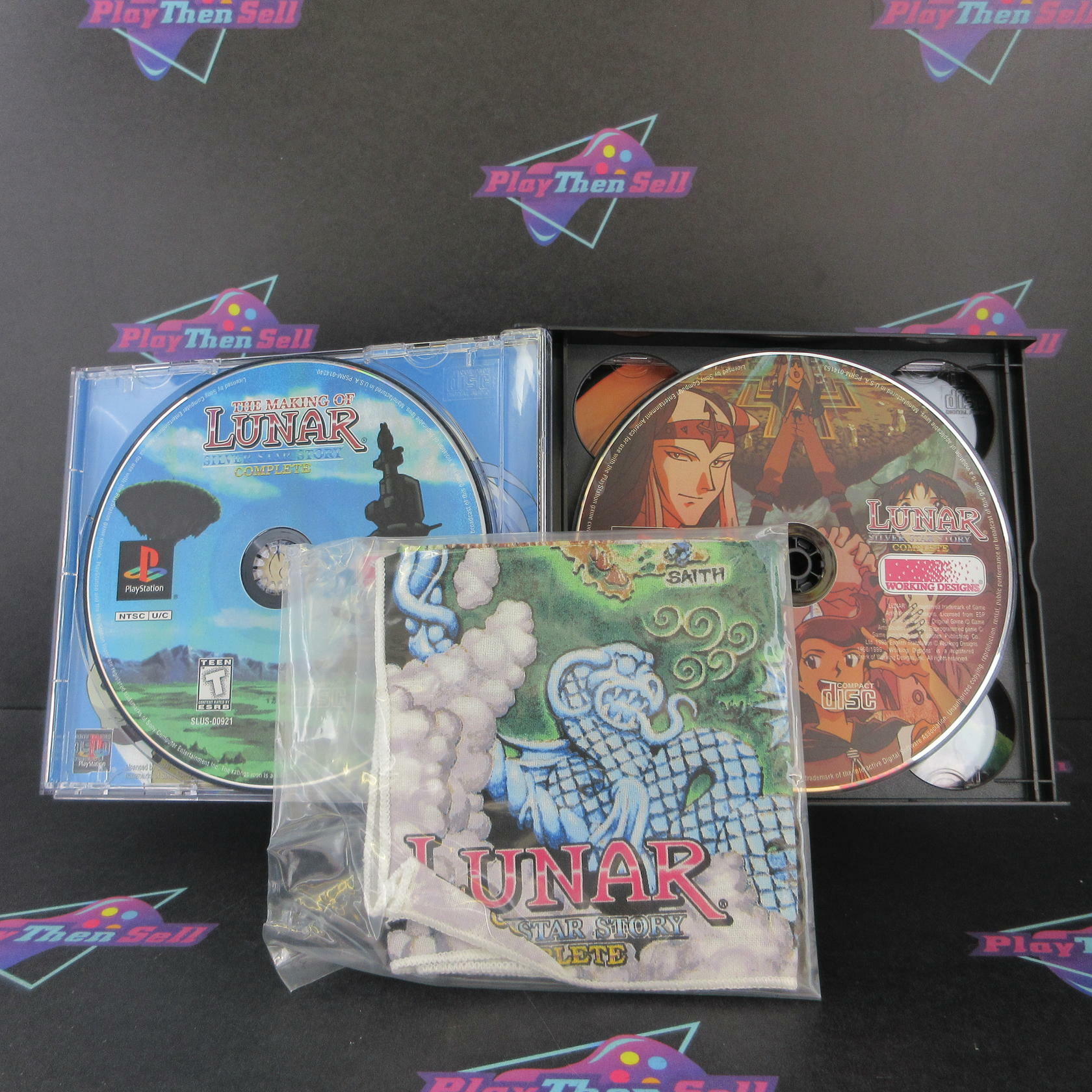 Lunar Silver Star Story Complete PS1 PlayStation 1 + Map / Book - Like New