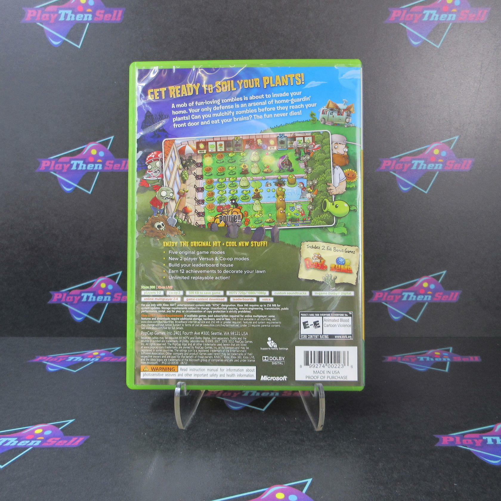 Plants Vs. Zombies Xbox 360 Complete - Excellent