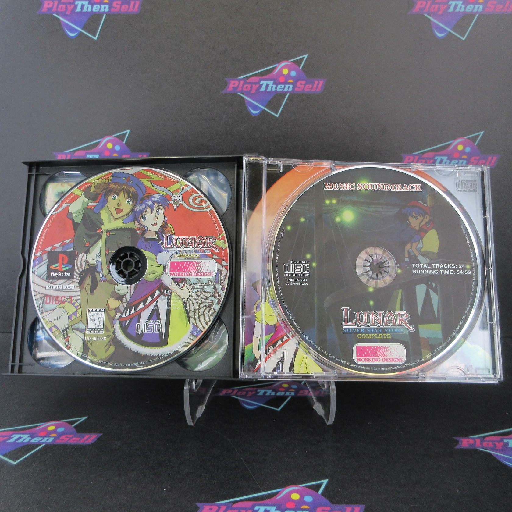 Lunar Silver Star Story Complete PS1 PlayStation 1 + Map / Book - Like New