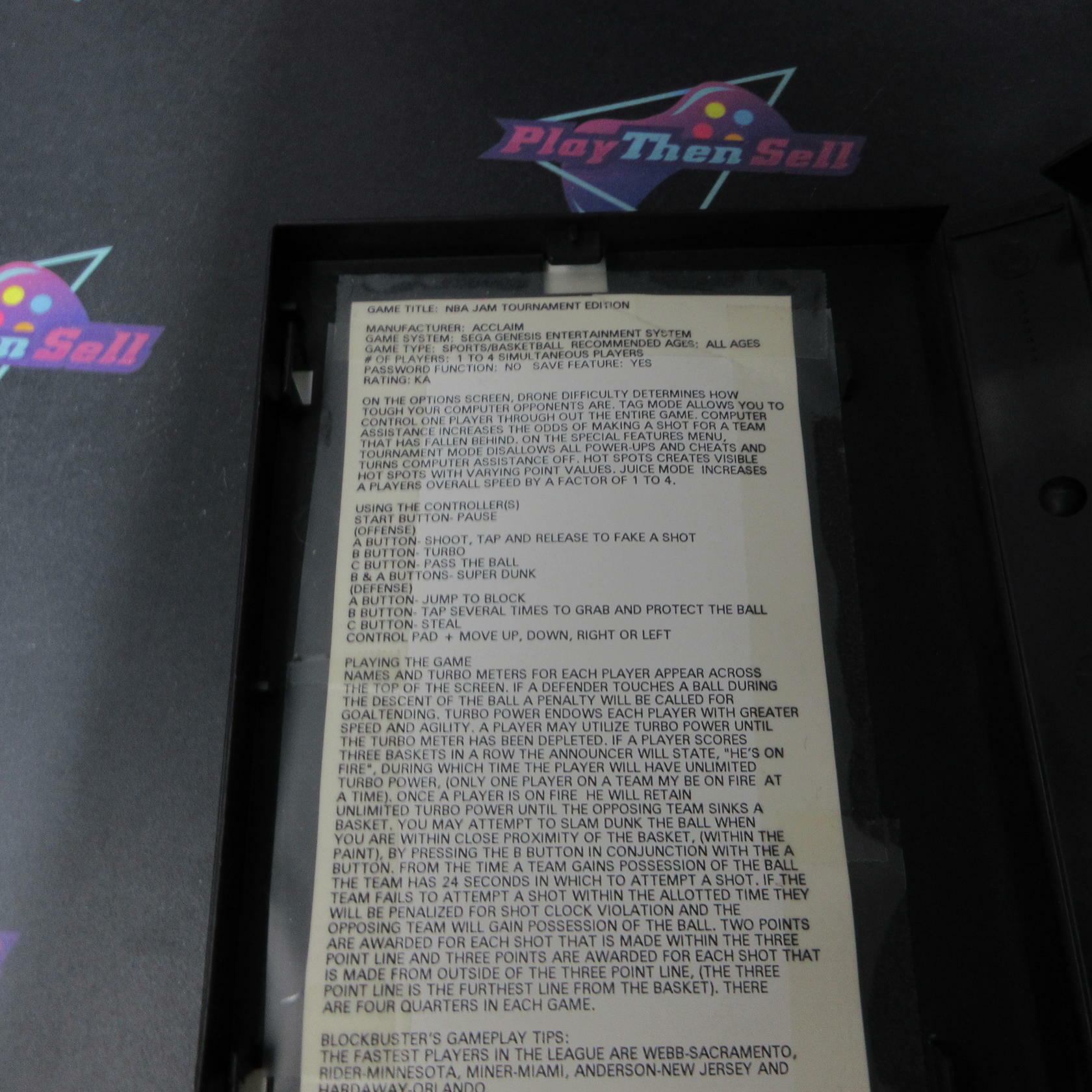 NBA Jam T.E. Tournament Edition Sega Genesis Boxed CS/NM Authentic / Tested - Very Good