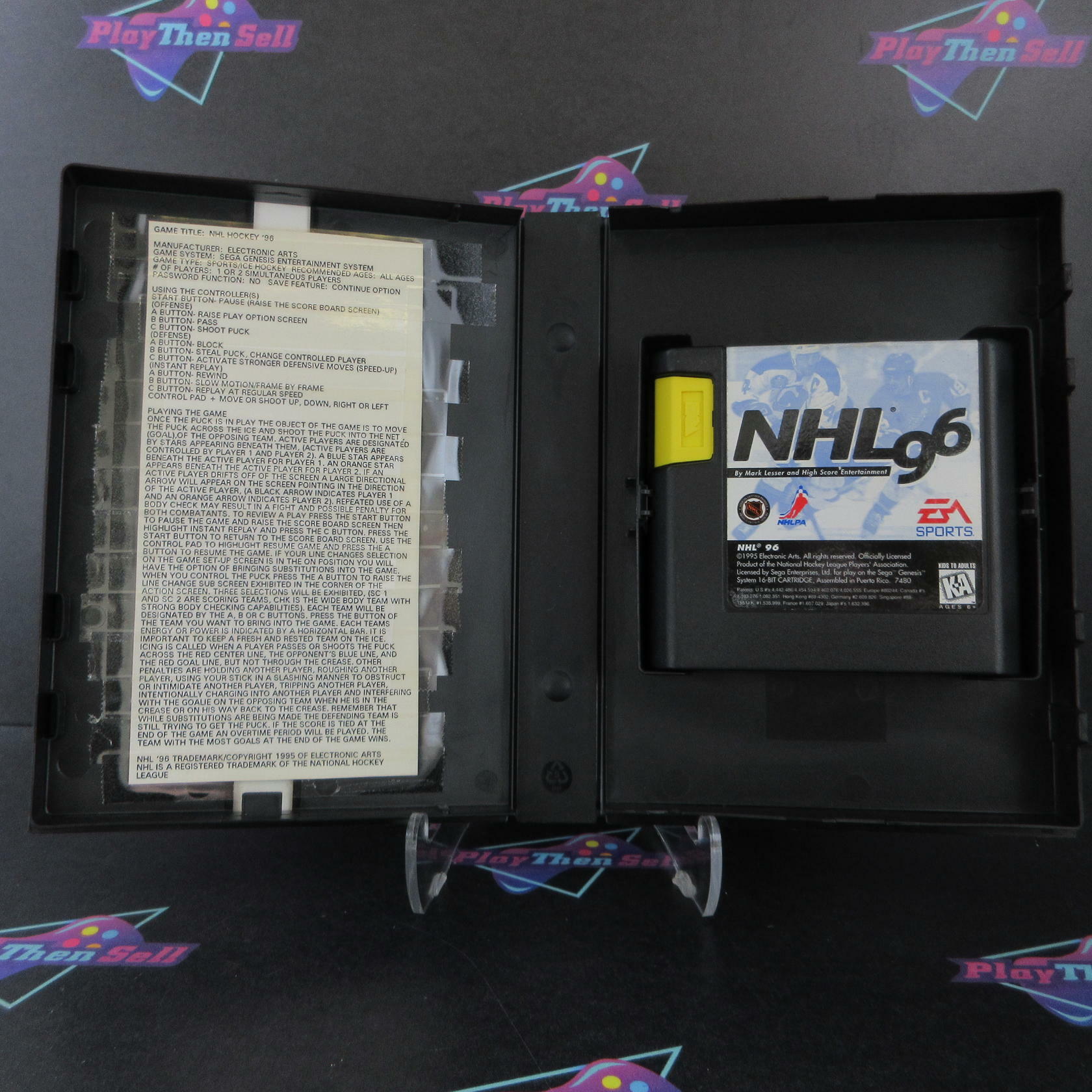 NHL '96 Sega Genesis Boxed CS/NM Authentic / Tested - Very Good