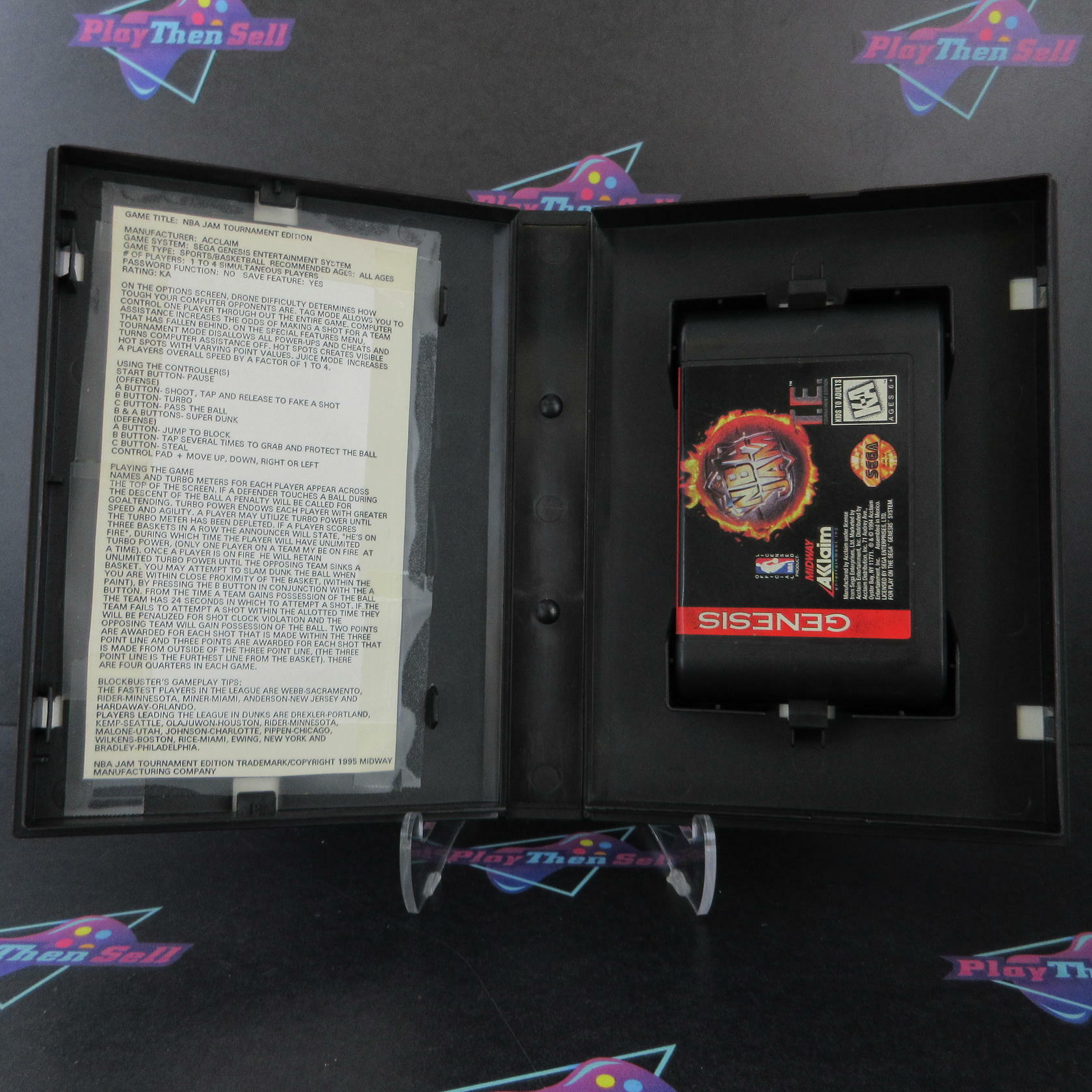 NBA Jam T.E. Tournament Edition Sega Genesis Boxed CS/NM Authentic / Tested - Very Good
