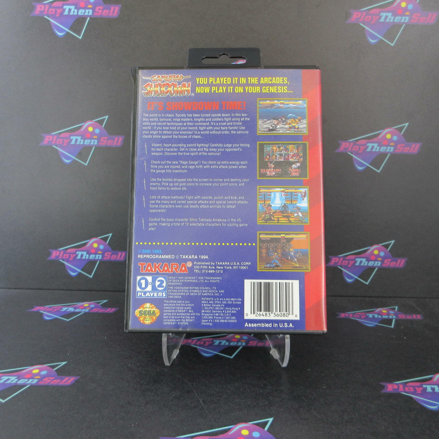 Samurai Shodown Sega Genesis Boxed AD/NM Authentic / Tested - Very Good
