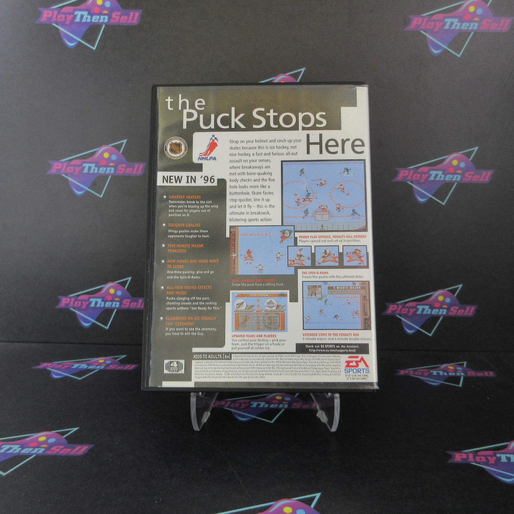 NHL '96 Sega Genesis Boxed CS/NM Authentic / Tested - Very Good