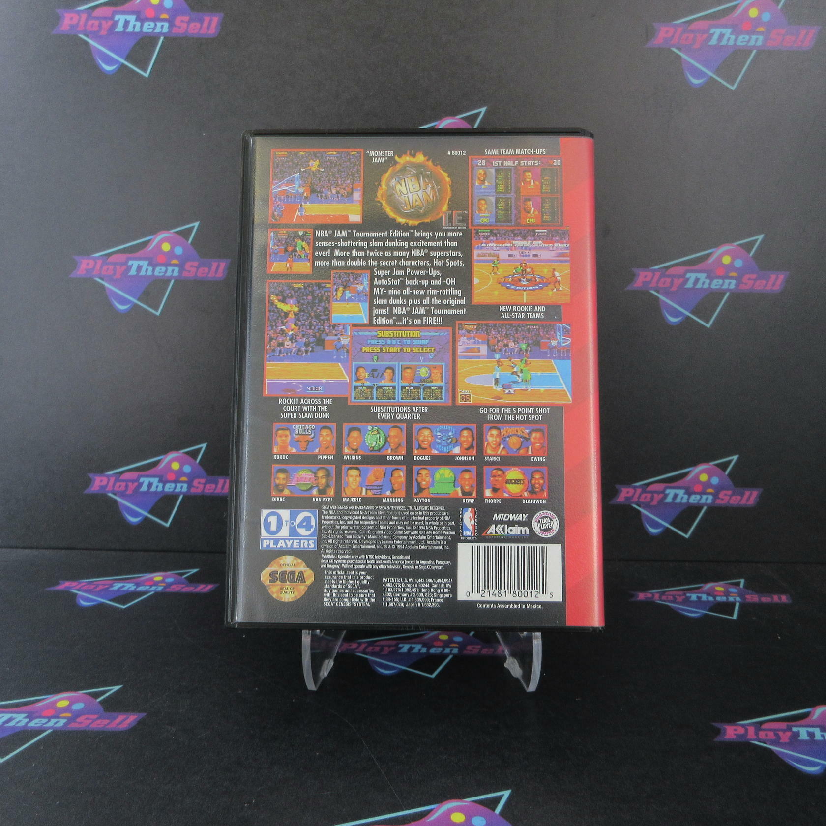 NBA Jam T.E. Tournament Edition Sega Genesis Boxed CS/NM Authentic / Tested - Very Good