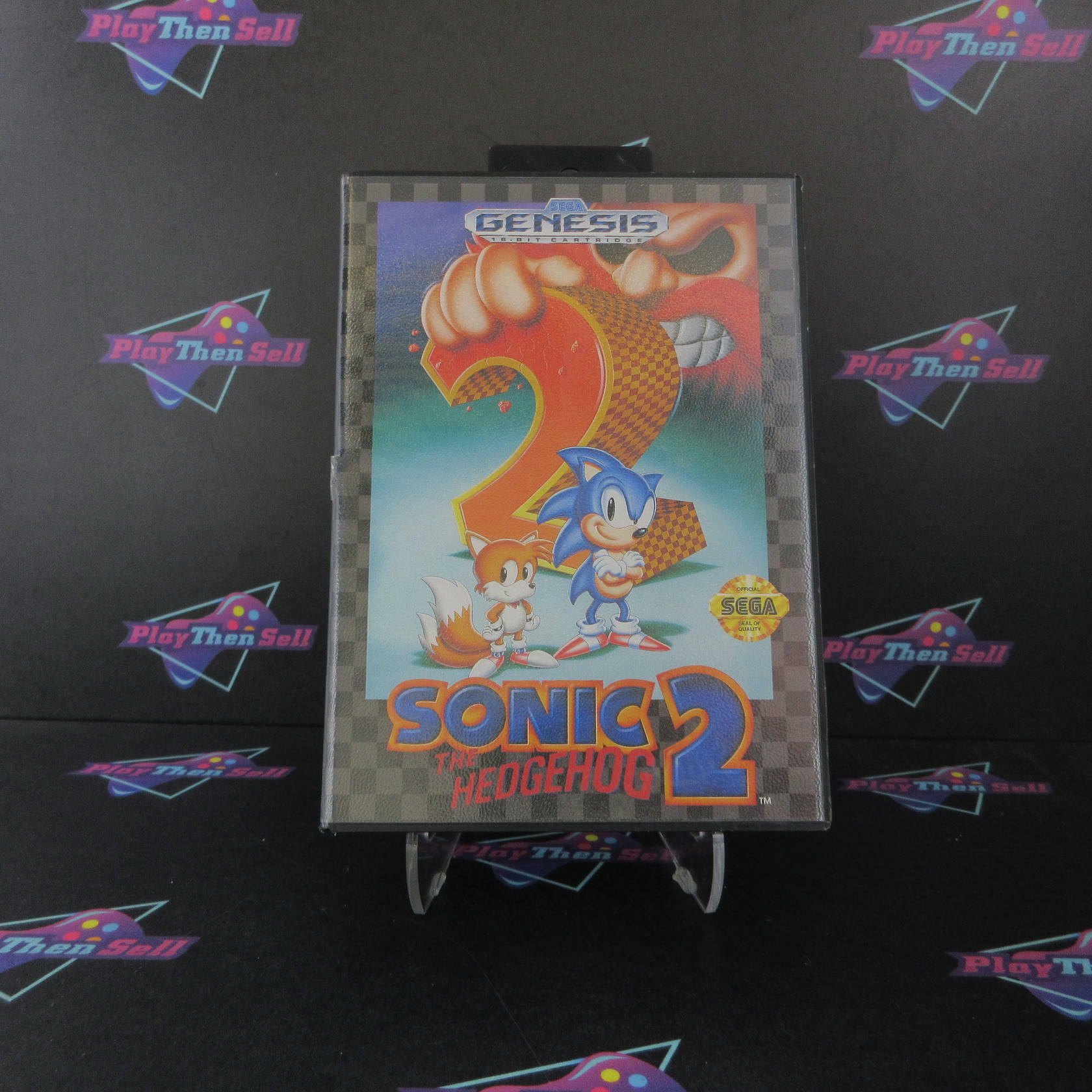 Sonic the Hedgehog 2 Sega Genesis Boxed AD/NM Authentic / Tested - Very Good