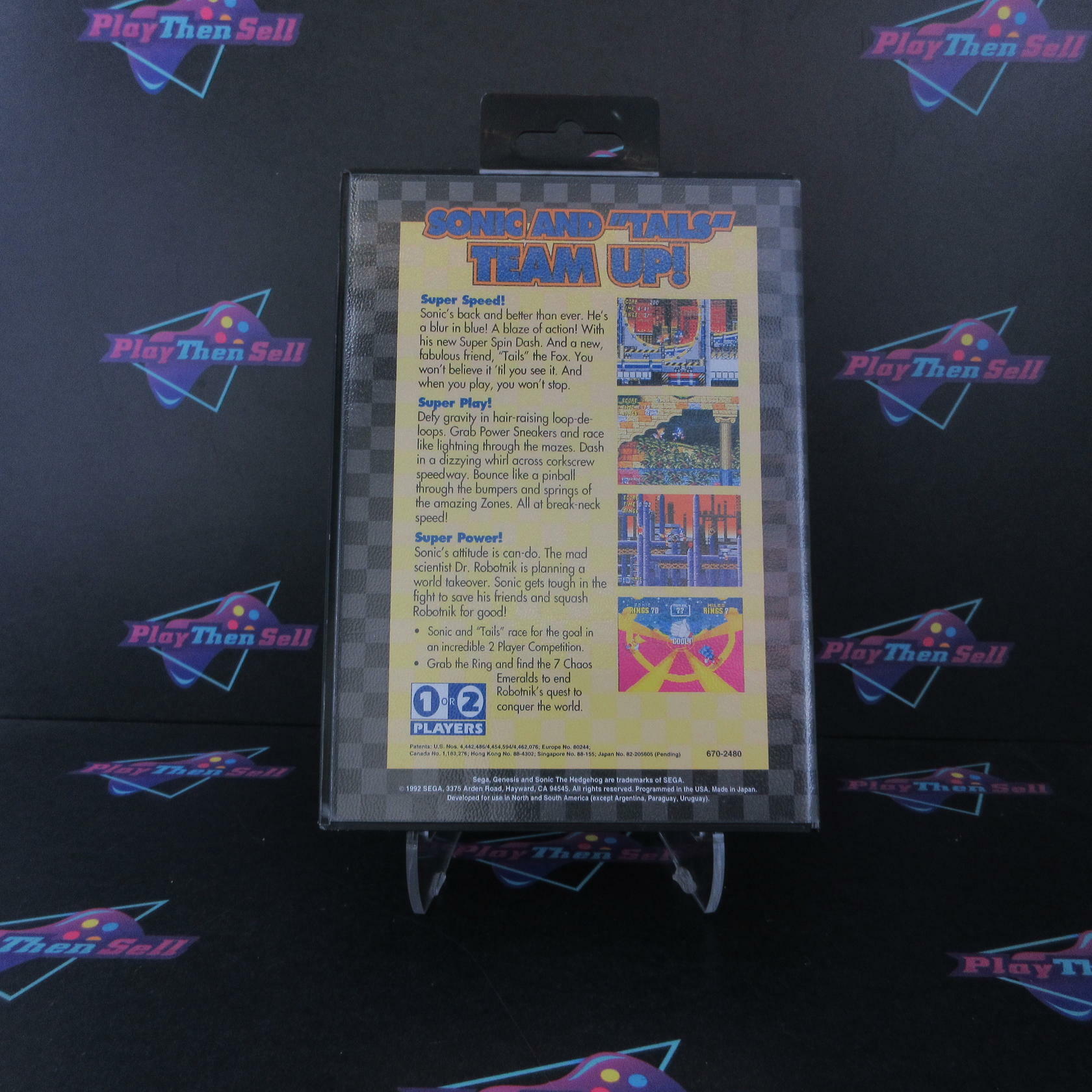 Sonic the Hedgehog 2 Sega Genesis Boxed AD/NM Authentic / Tested - Very Good