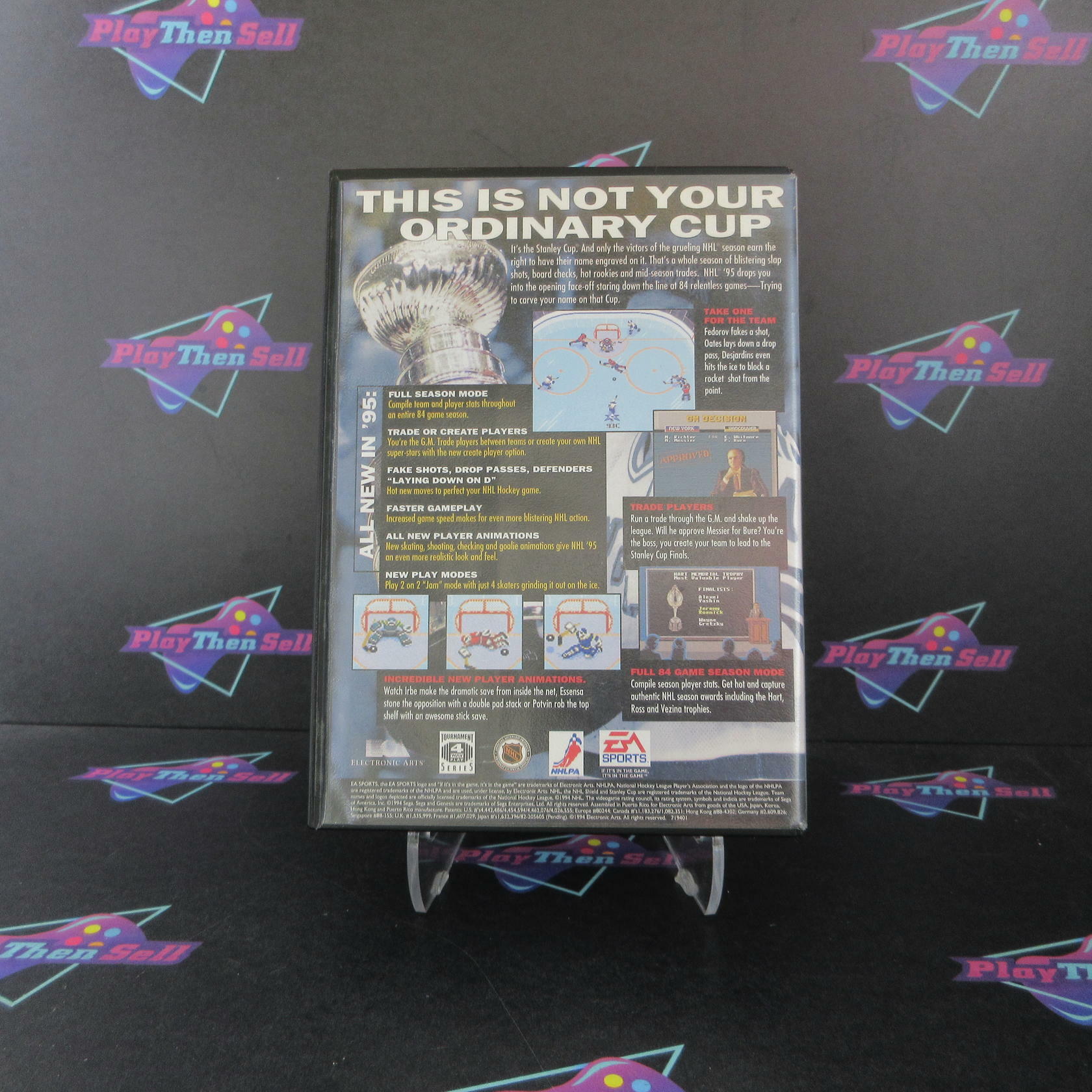 NHL '95 Sega Genesis Boxed Complete CIB Authentic / Tested - Very Good