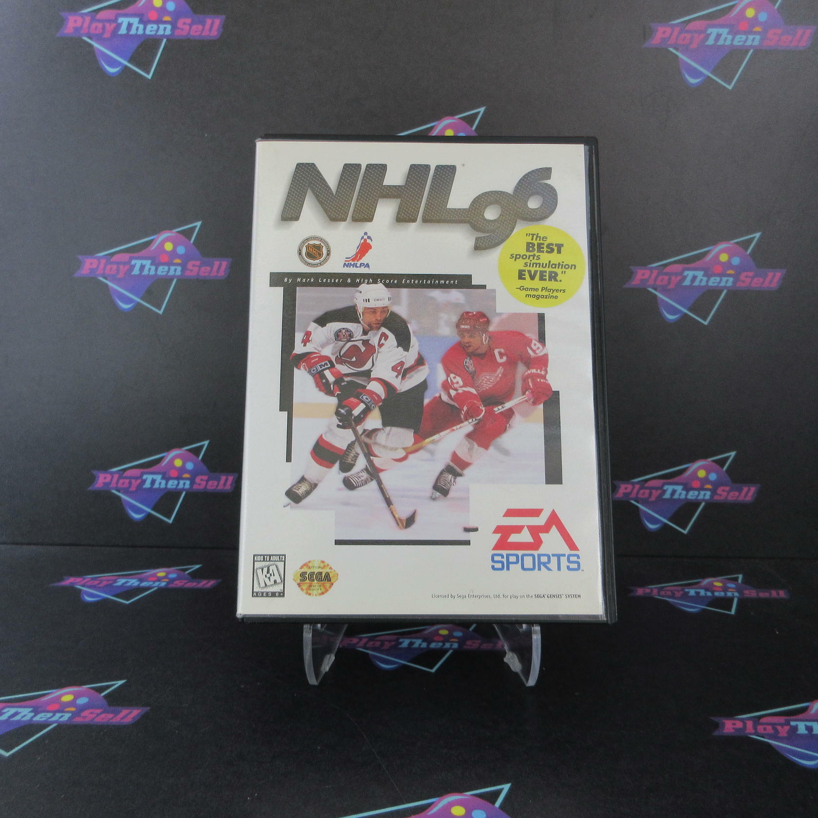 NHL '96 Sega Genesis Boxed CS/NM Authentic / Tested - Very Good