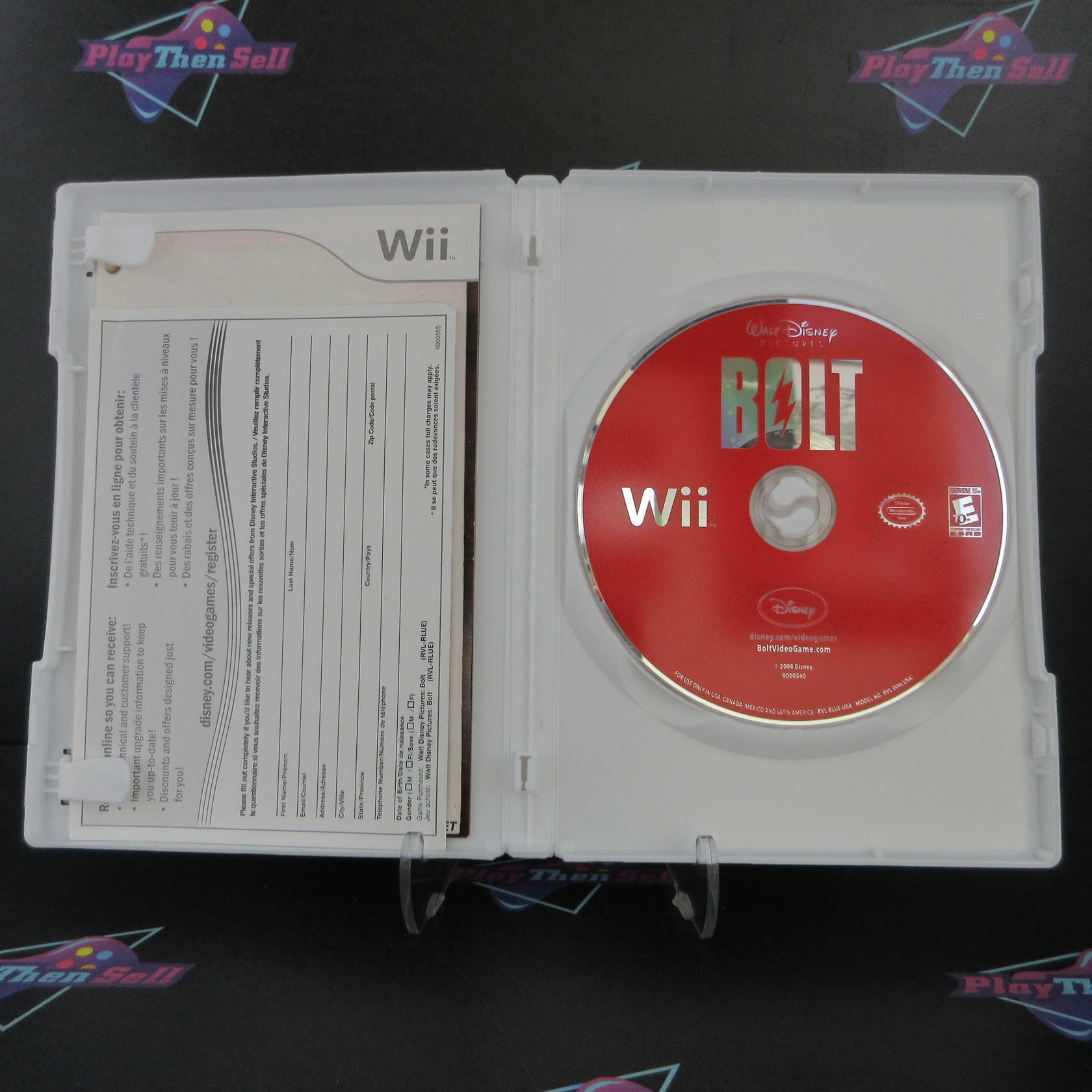Bolt Nintendo Wii + Reg Card Complete - Excellent