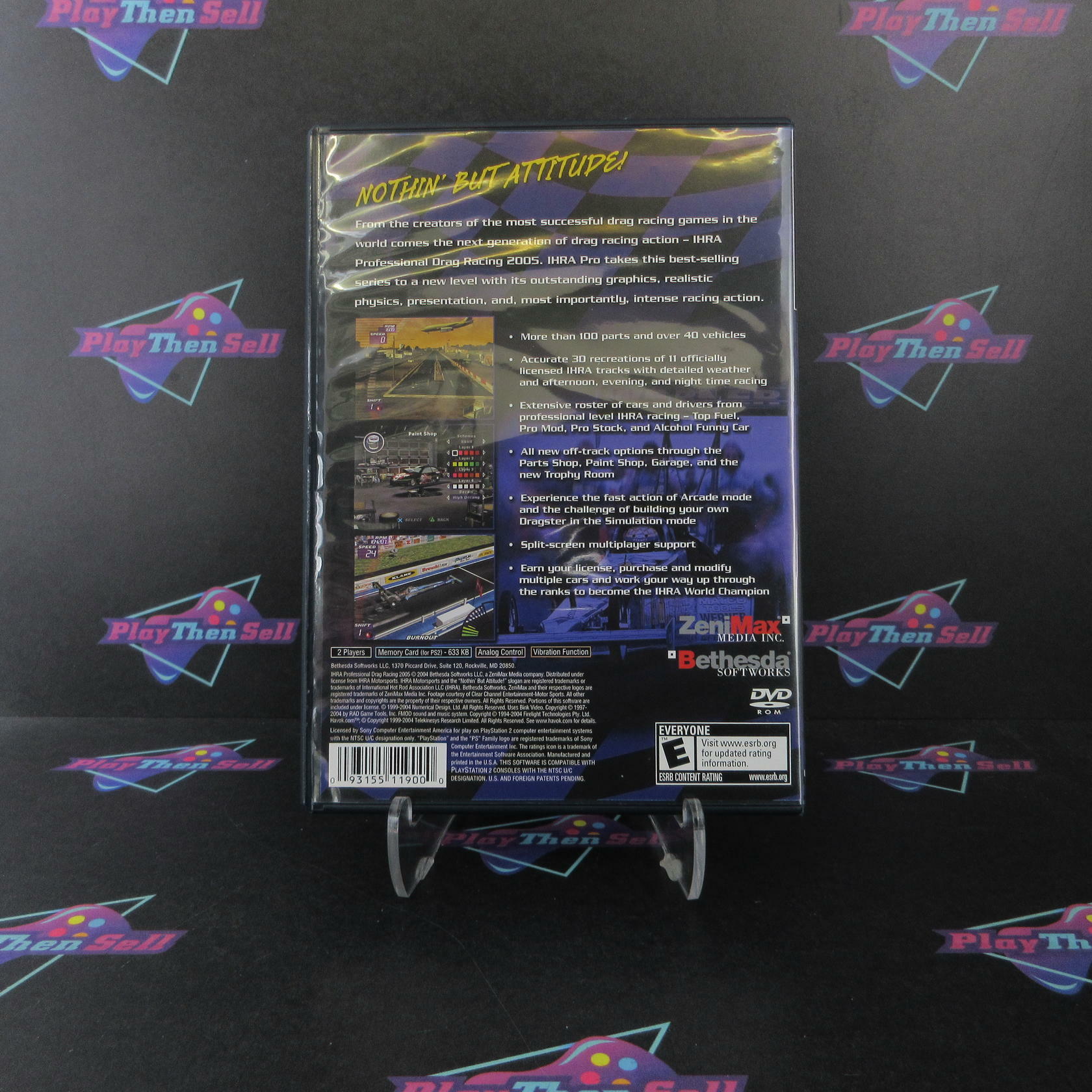 IHRA Drag Racing 2005 PS2 PlayStation 2+ Reg Card Complete - Excellent