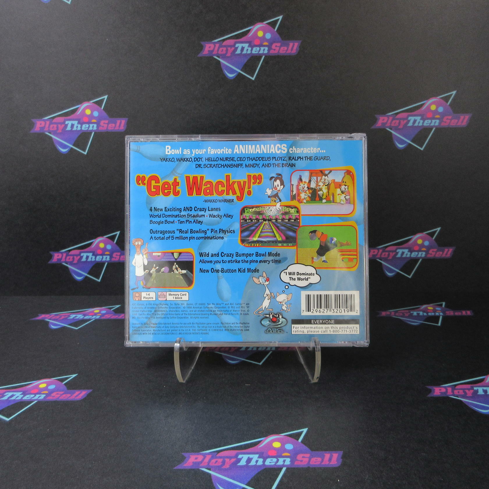 Animaniacs Ten Pin Alley PS1 PlayStation 1 - Like New