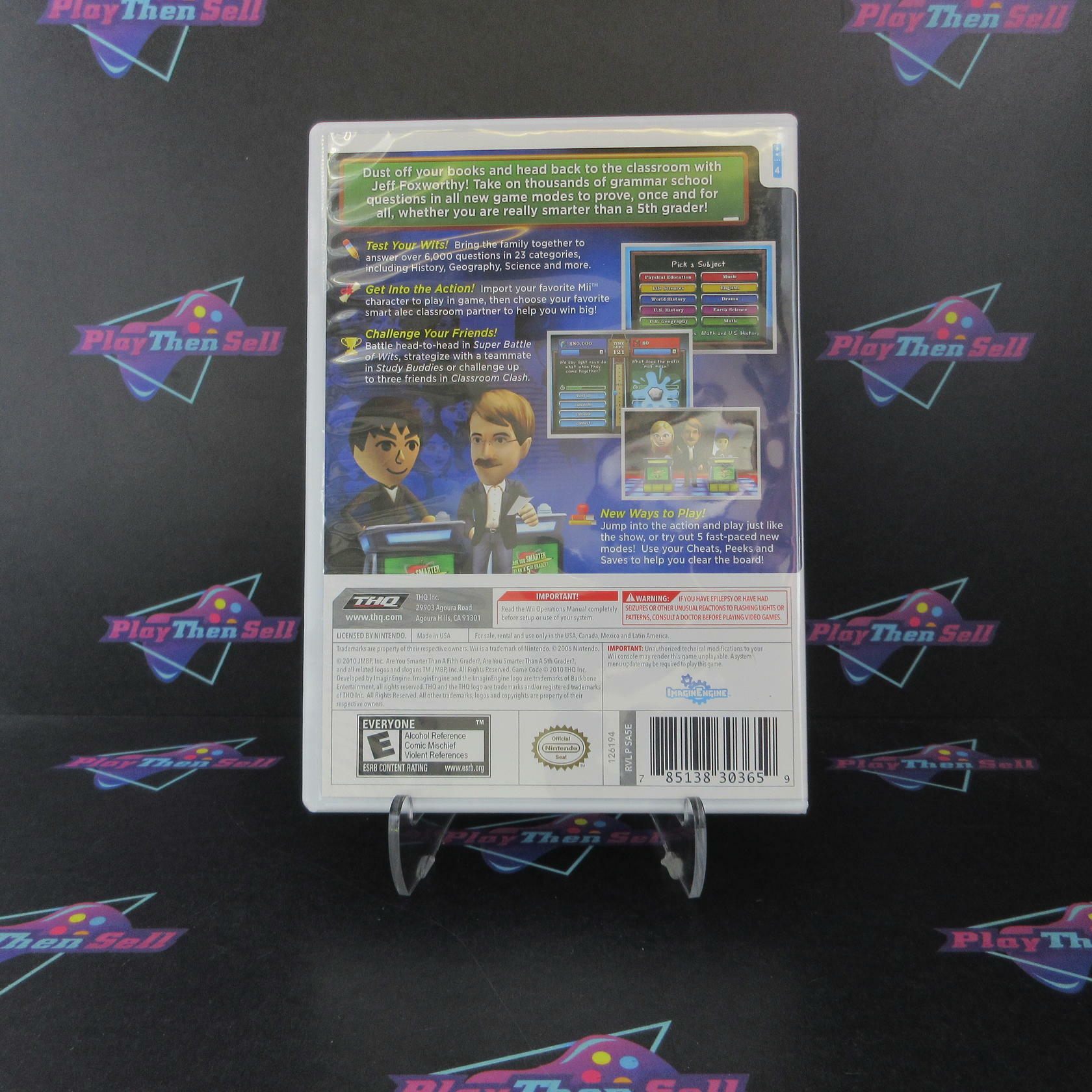 Are You Smarter Than a 5th Grader Back to School Nintendo Wii CIB - Excellent