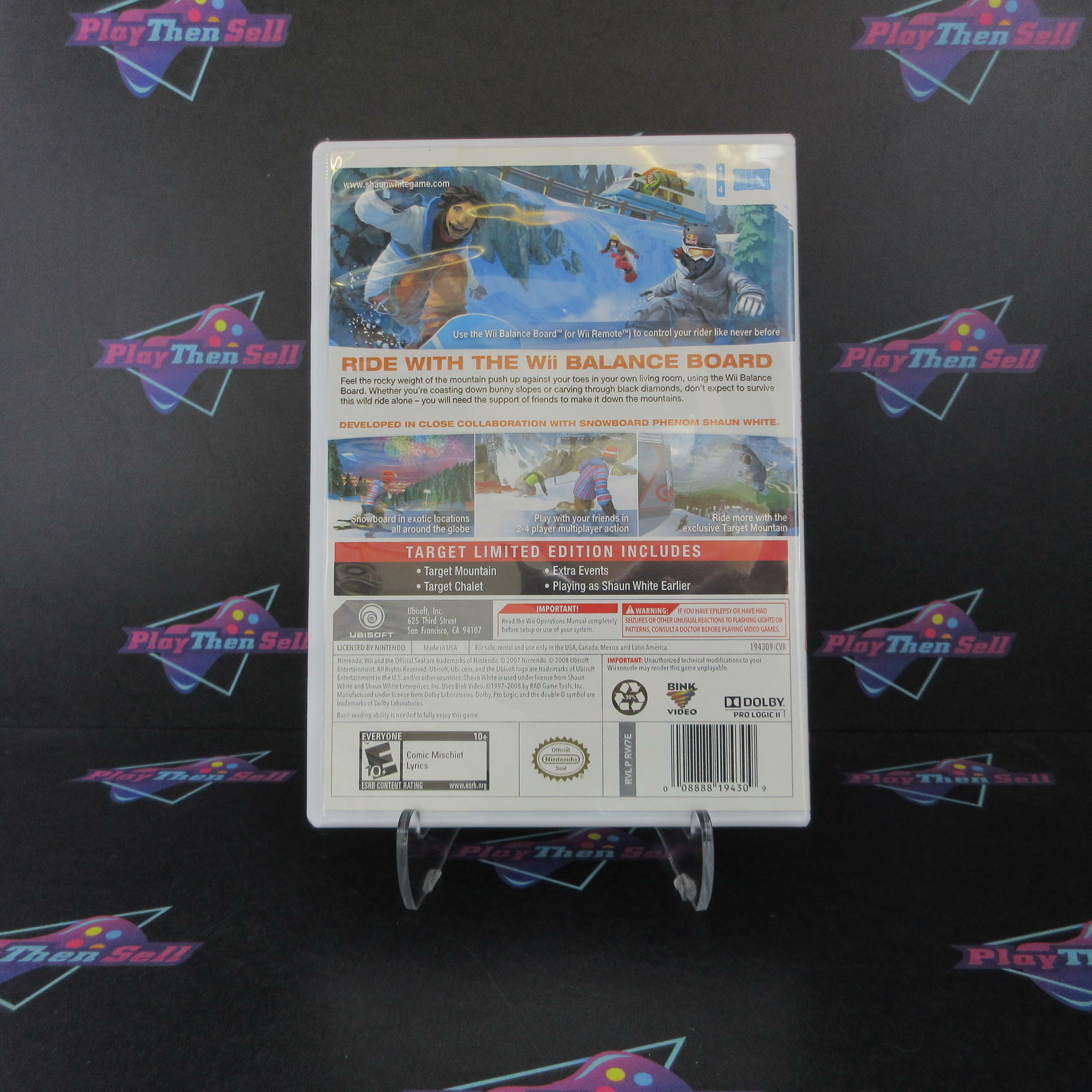 Shaun White Snowboarding Road Trip Target Edition Nintendo Wii AD Complete CIB - Very Good