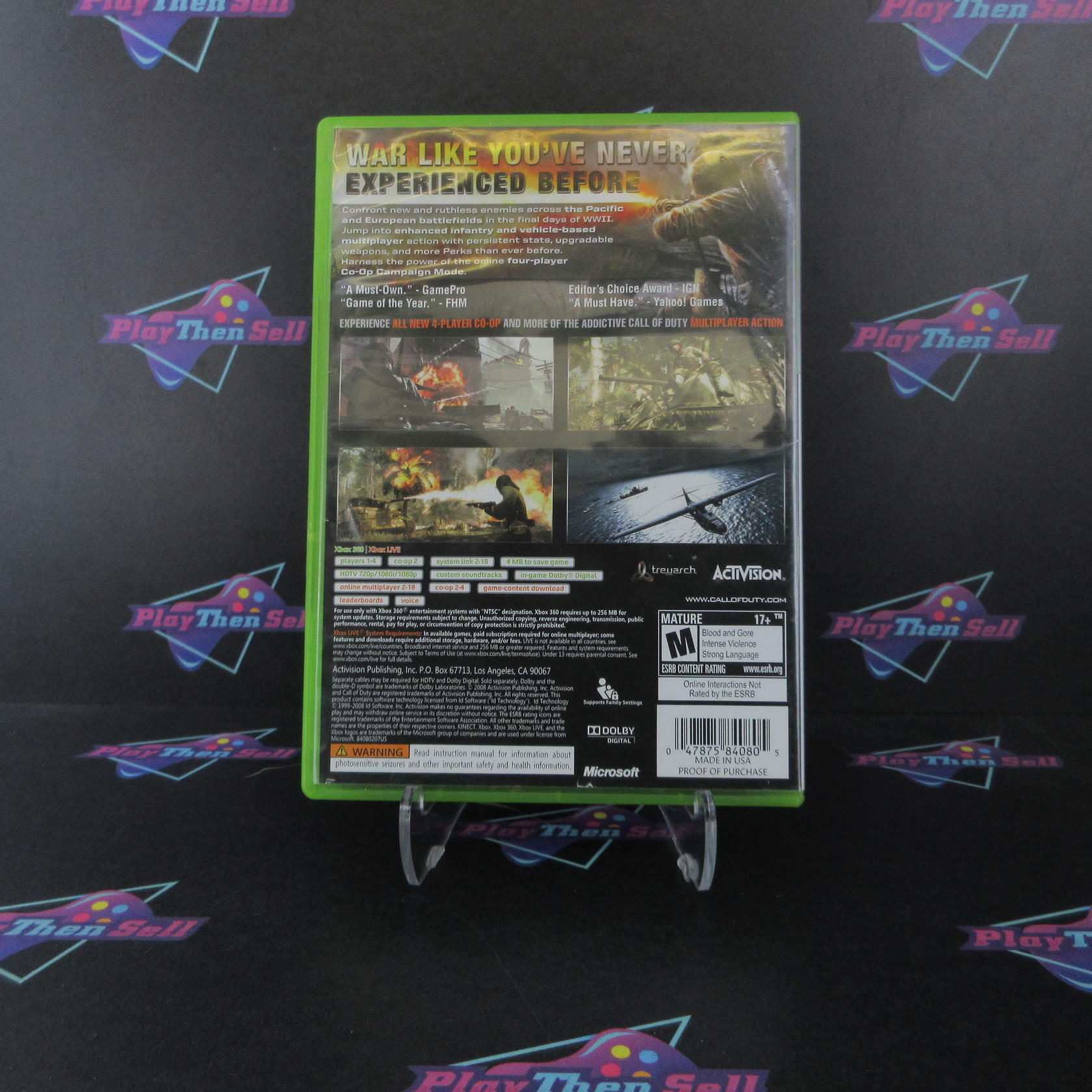 Call of Duty World at War PH Xbox 360 AD Complete CIB - Very Good