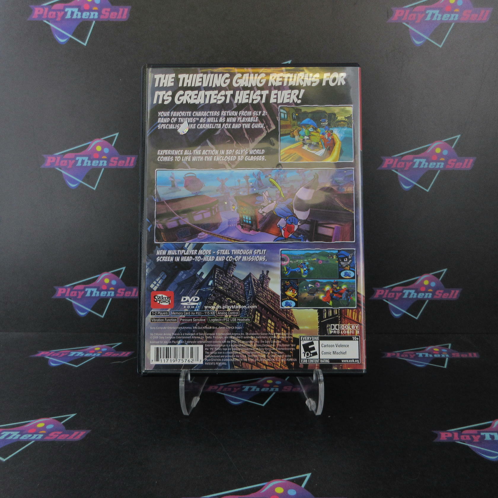Sly 3 Honor Among Thieves PS2 PlayStation 2 GH BL Disc AD/NM - Very Good