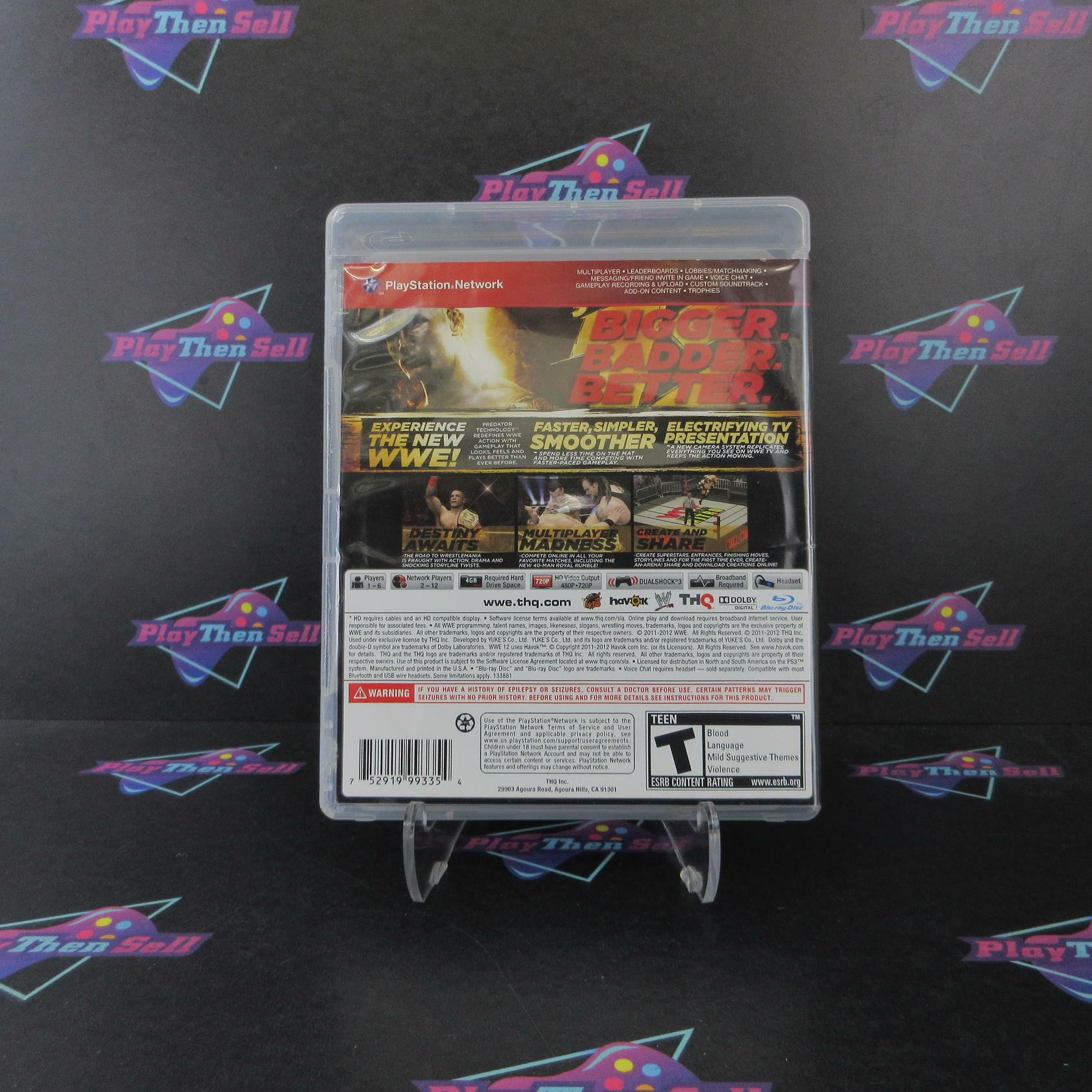 WWE 12 GH PS3 PlayStation 3 AD/DD Complete CIB - Very Good
