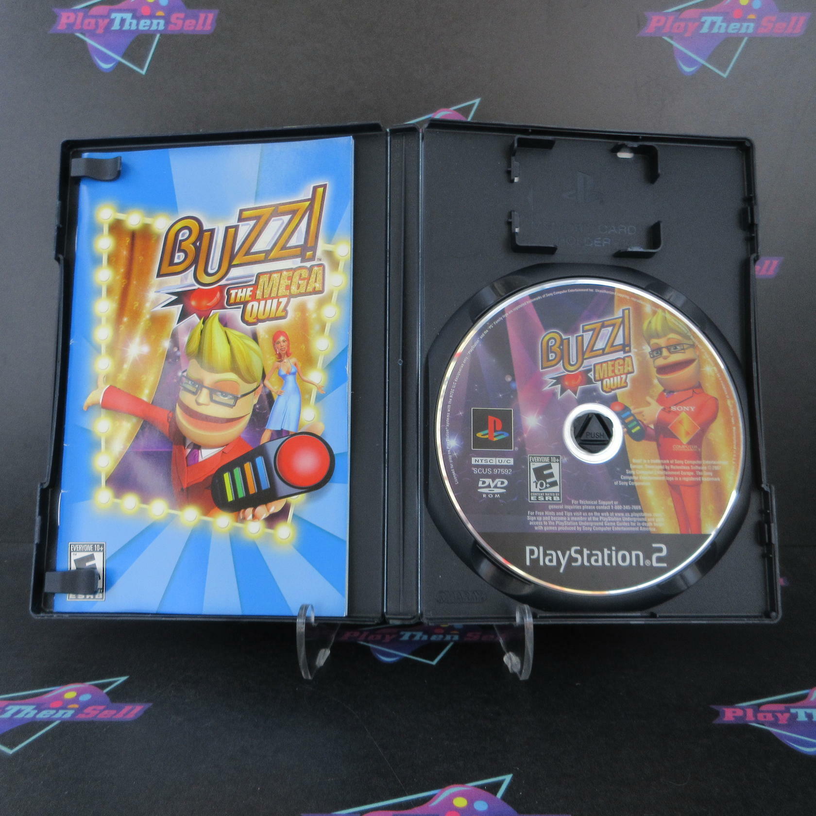 BUZZ The Mega Quiz PS2 PlayStation 2 DD + Reg Card Complete CIB - Very Good