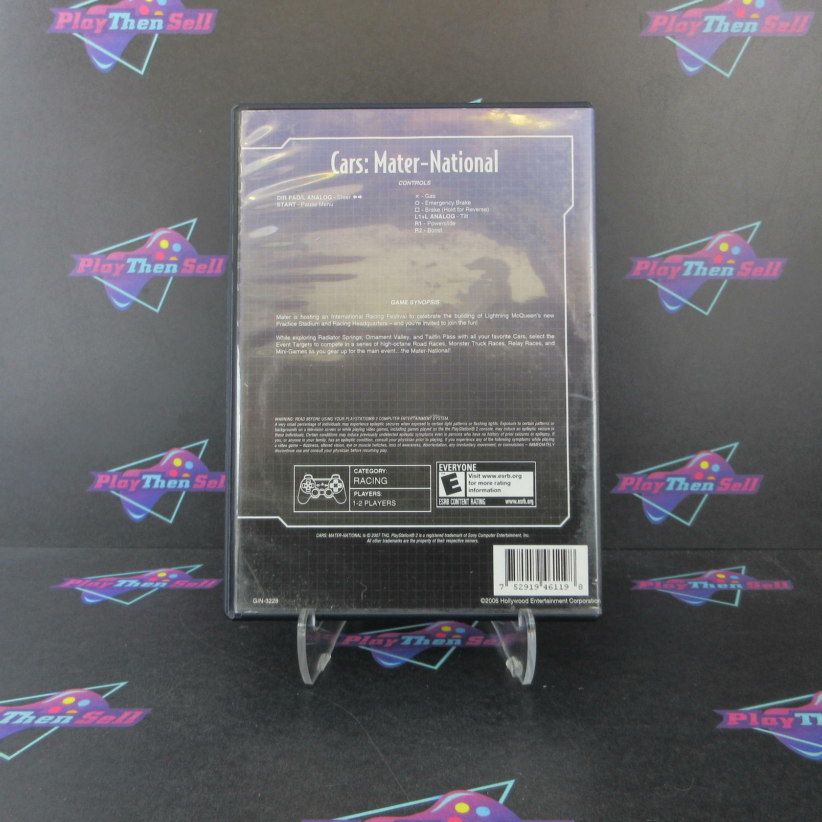 Cars Mater-National Rental Art PS2 PlayStation 2 AD/NM - Very Good