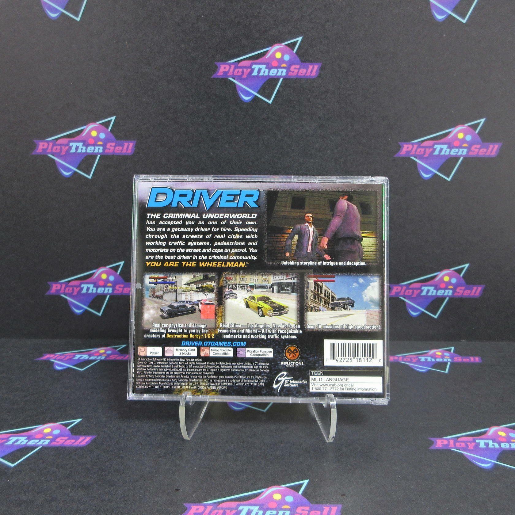 Driver PS1 PlayStation 1 Greatest Hits + Reg Card Complete - Excellent